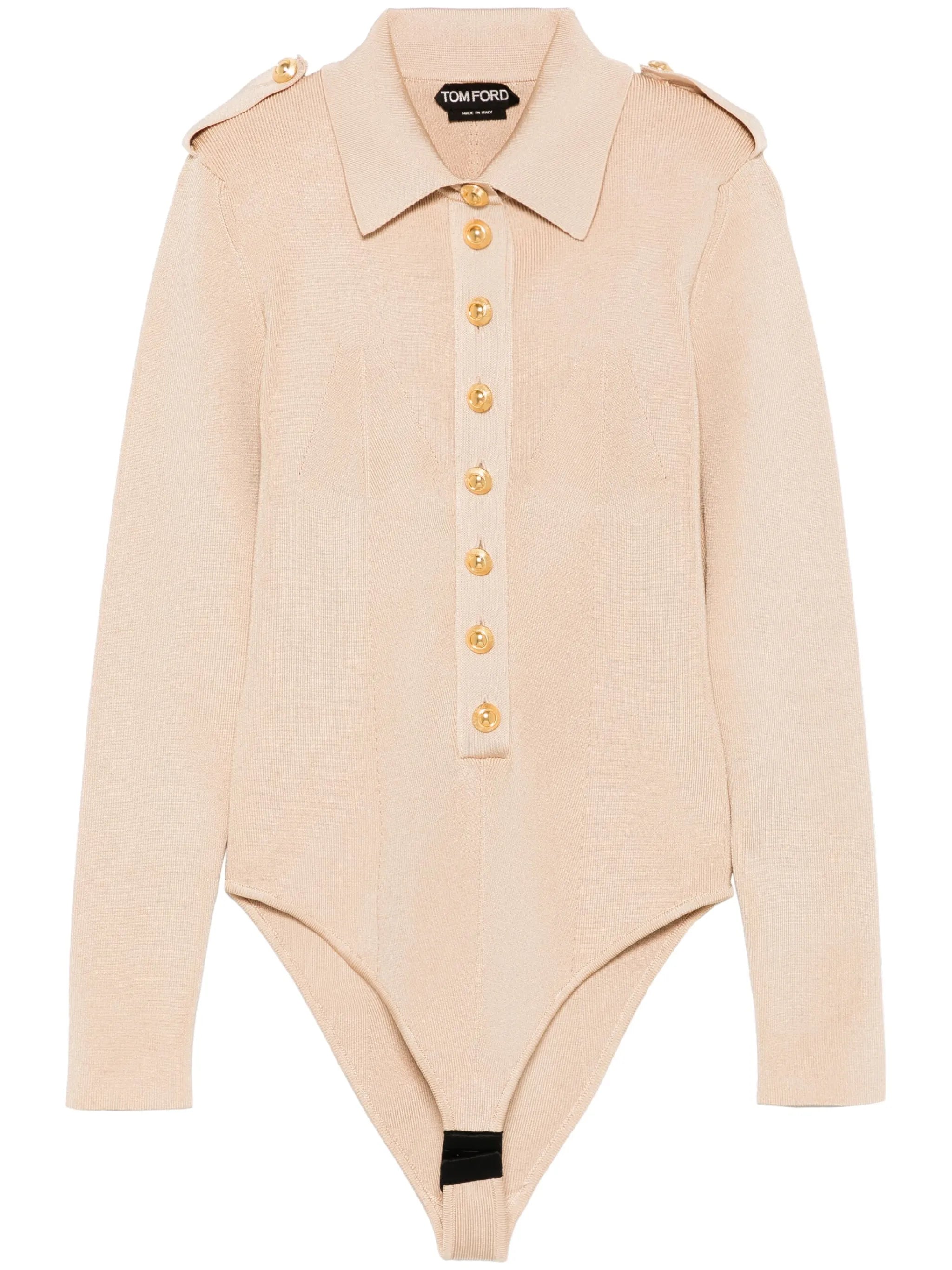 epaulette-detail ribbed bodysuit