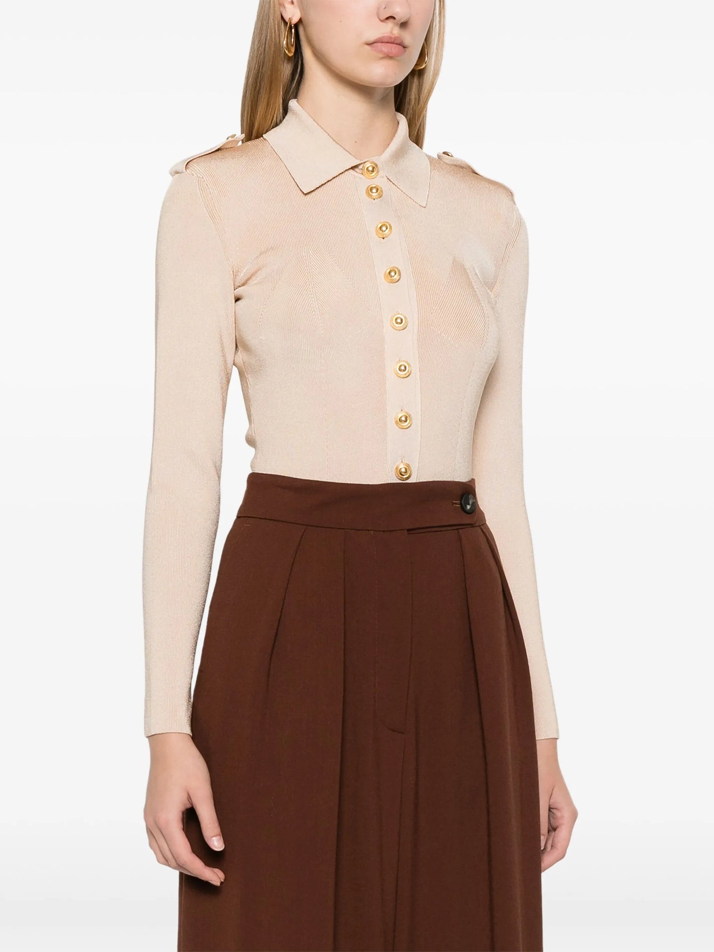 epaulette-detail ribbed bodysuit