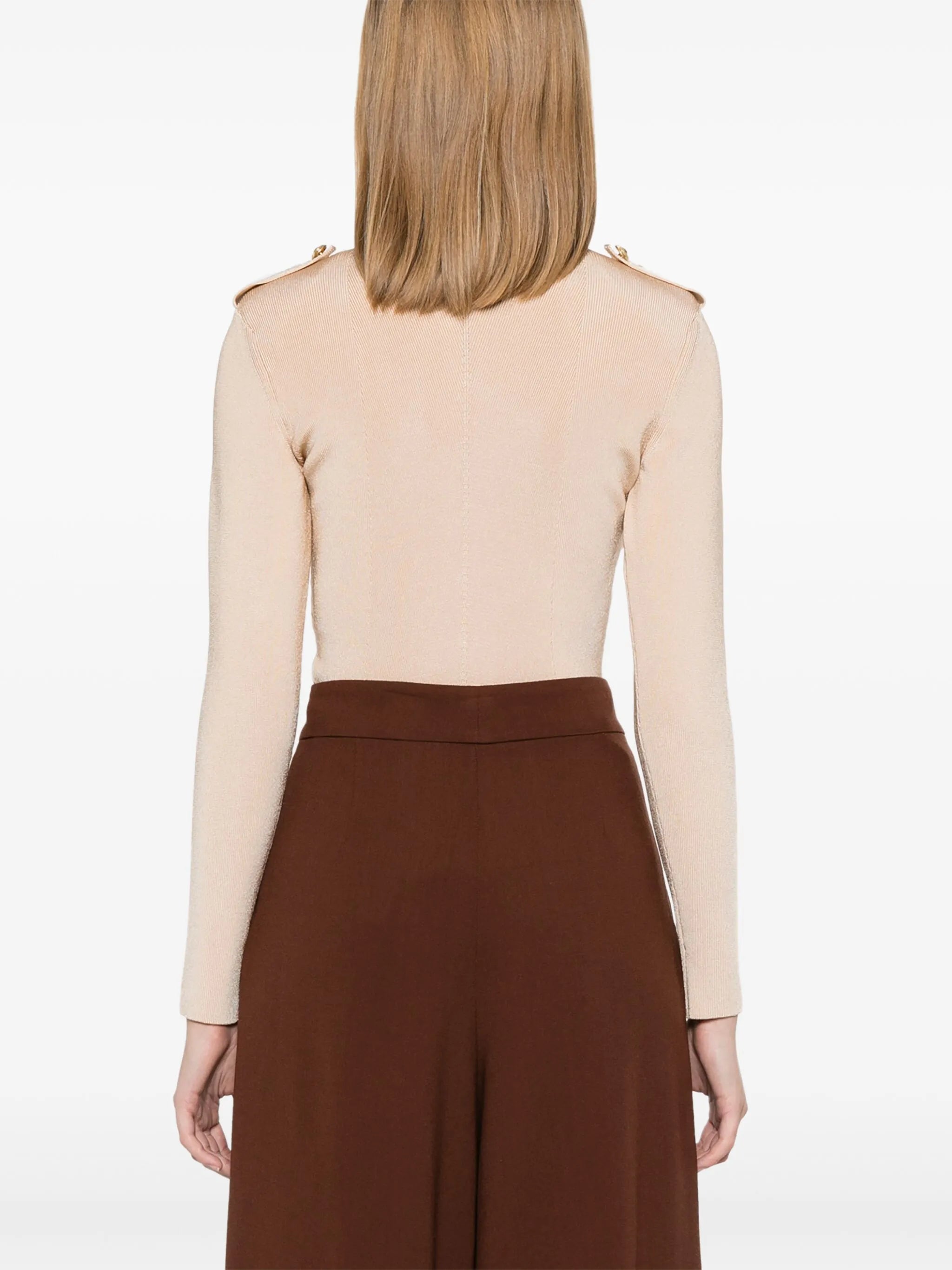 epaulette-detail ribbed bodysuit