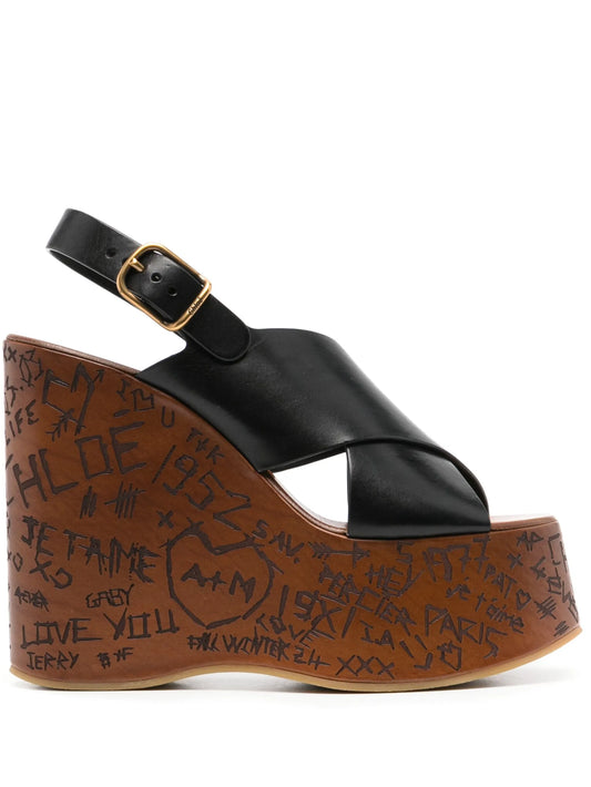 130mm Maxime wedge sandals