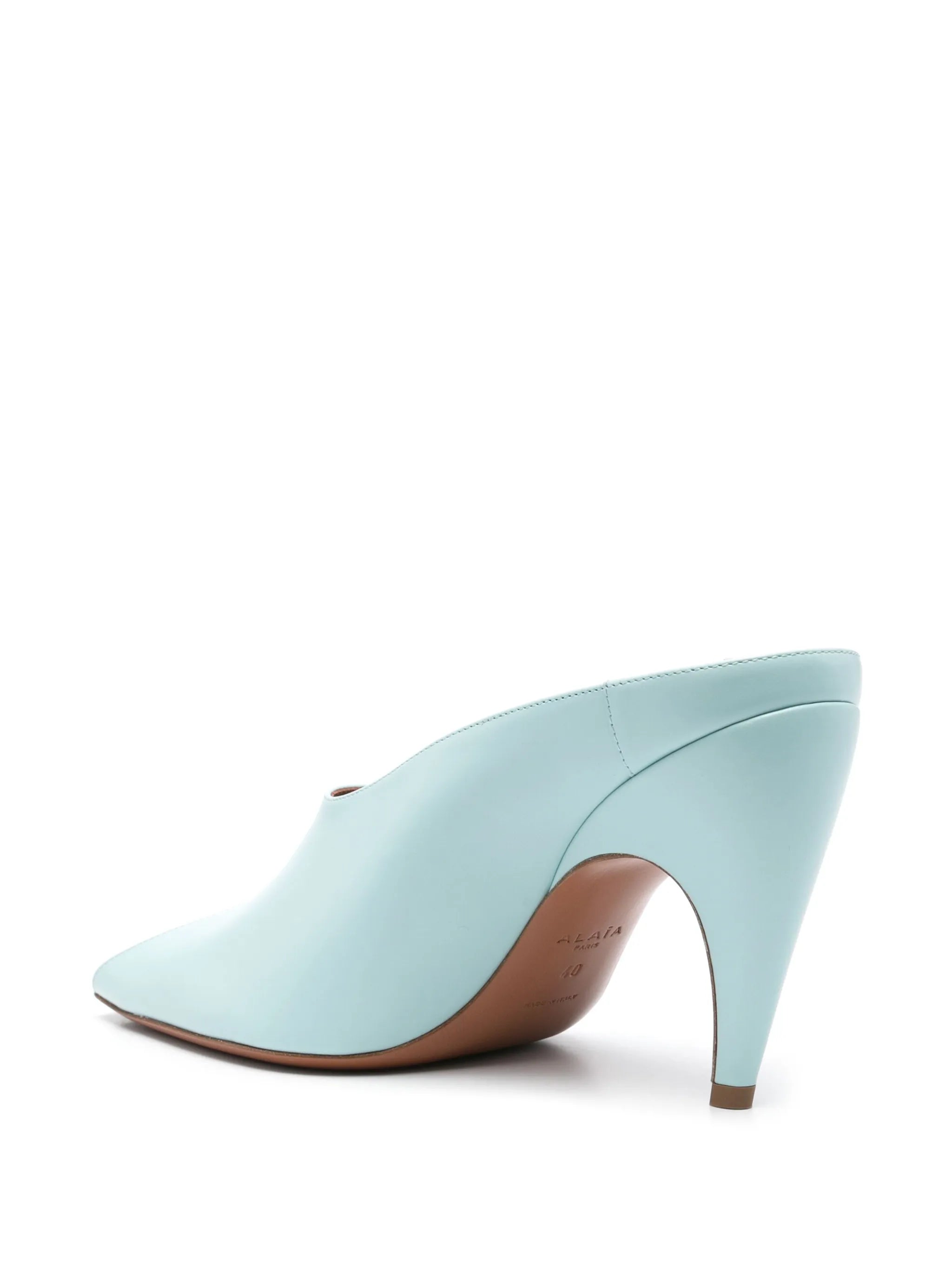 95mm open-toe leather mules