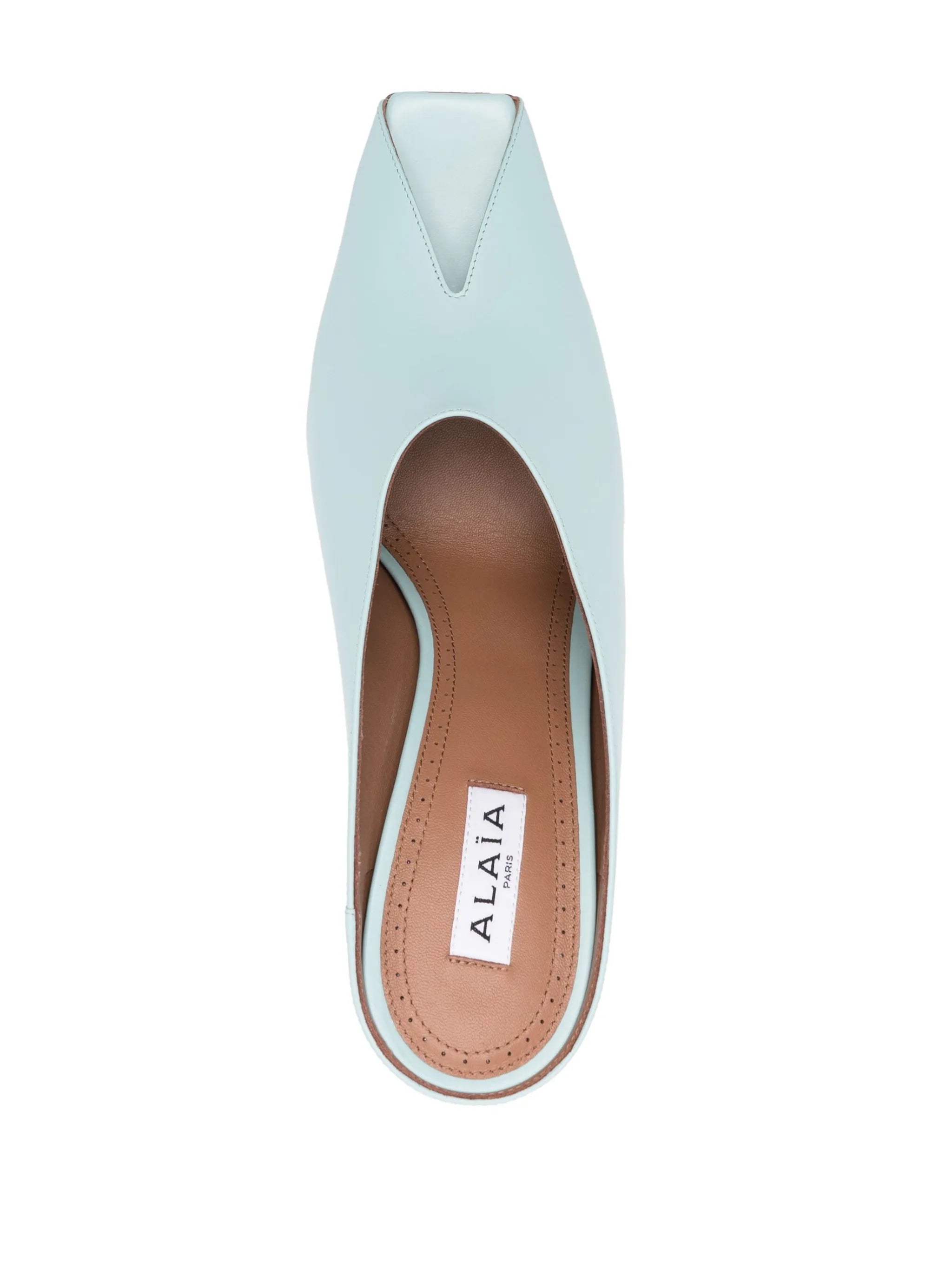 95mm open-toe leather mules