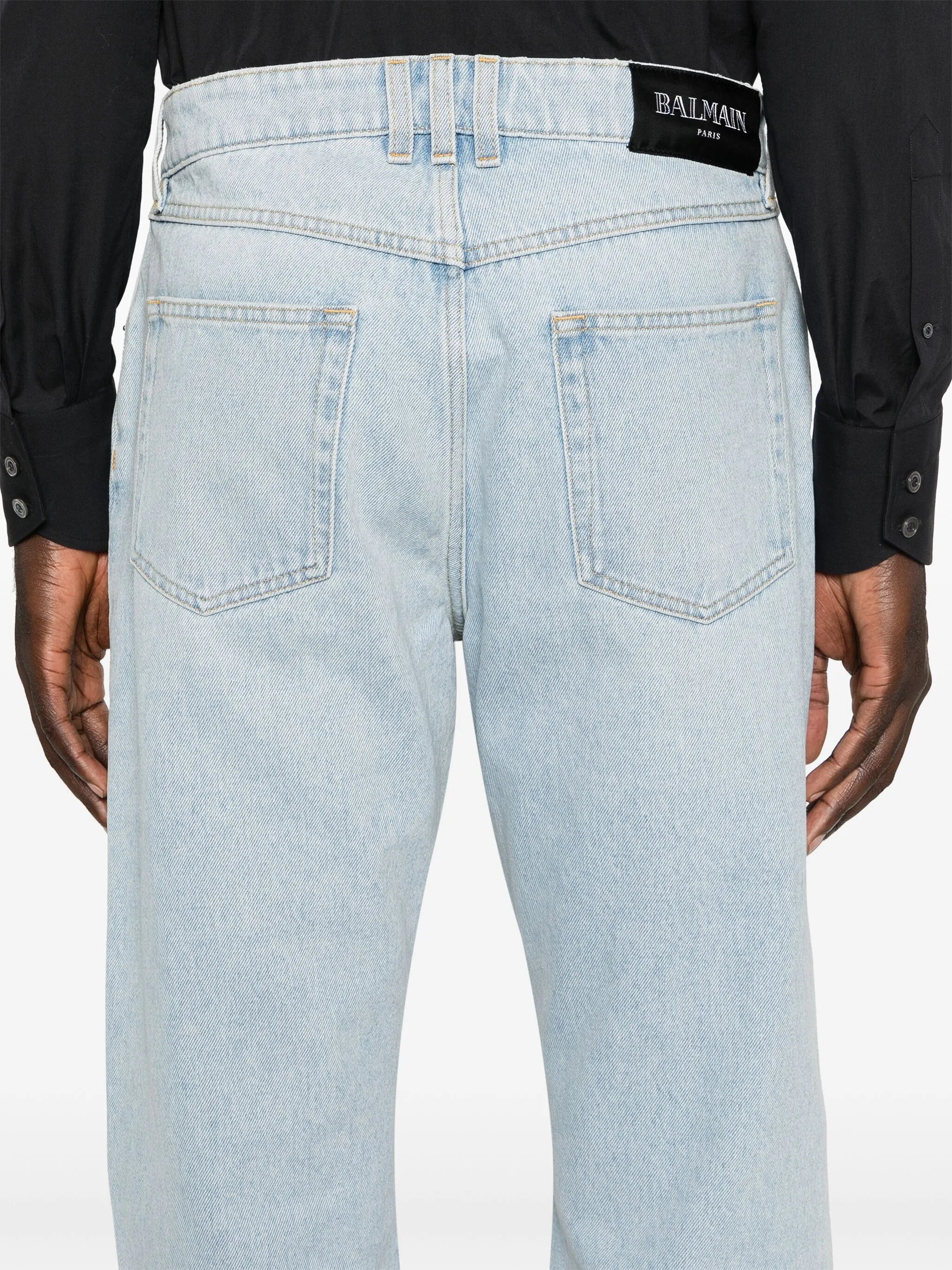 mid-rise straight jeans