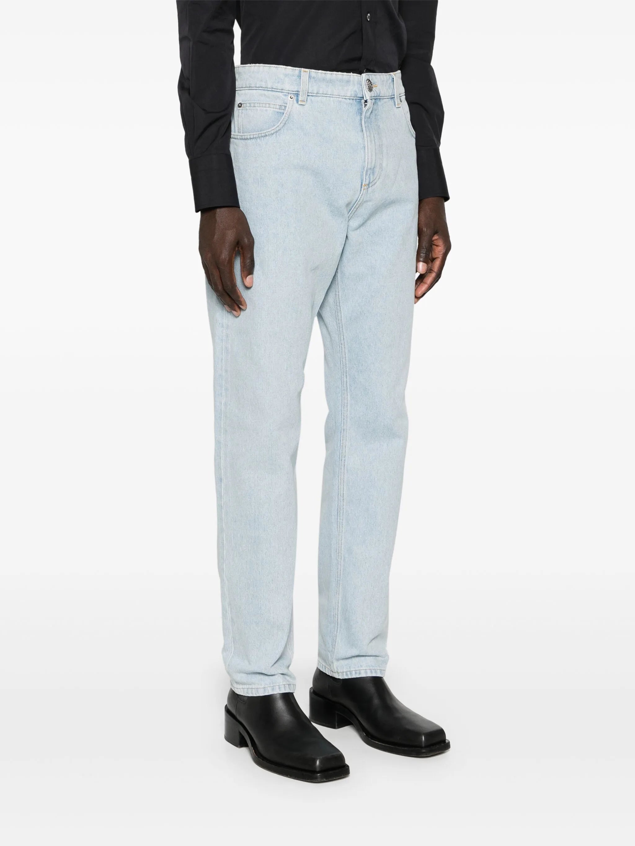 mid-rise straight jeans