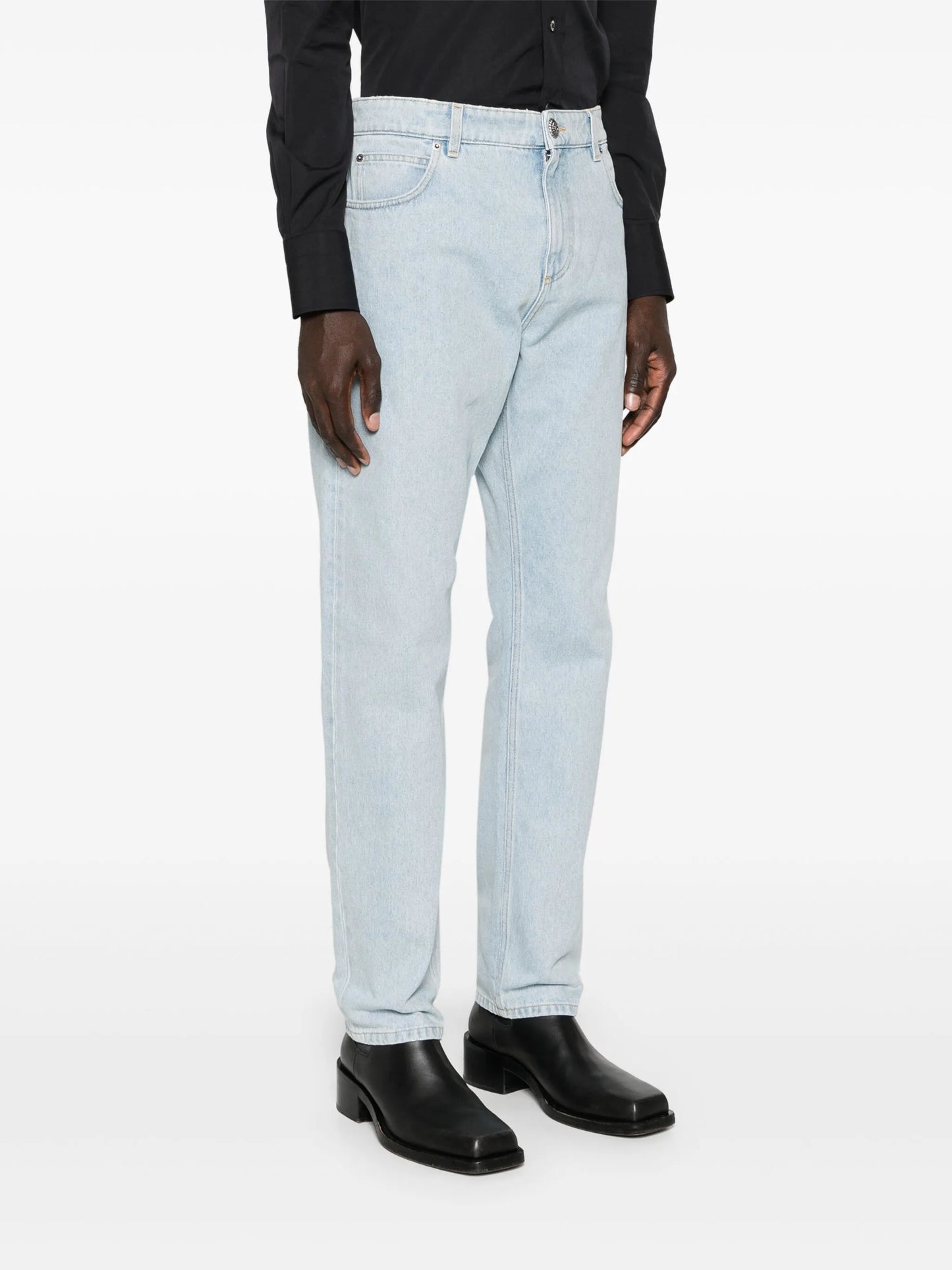 mid-rise straight jeans