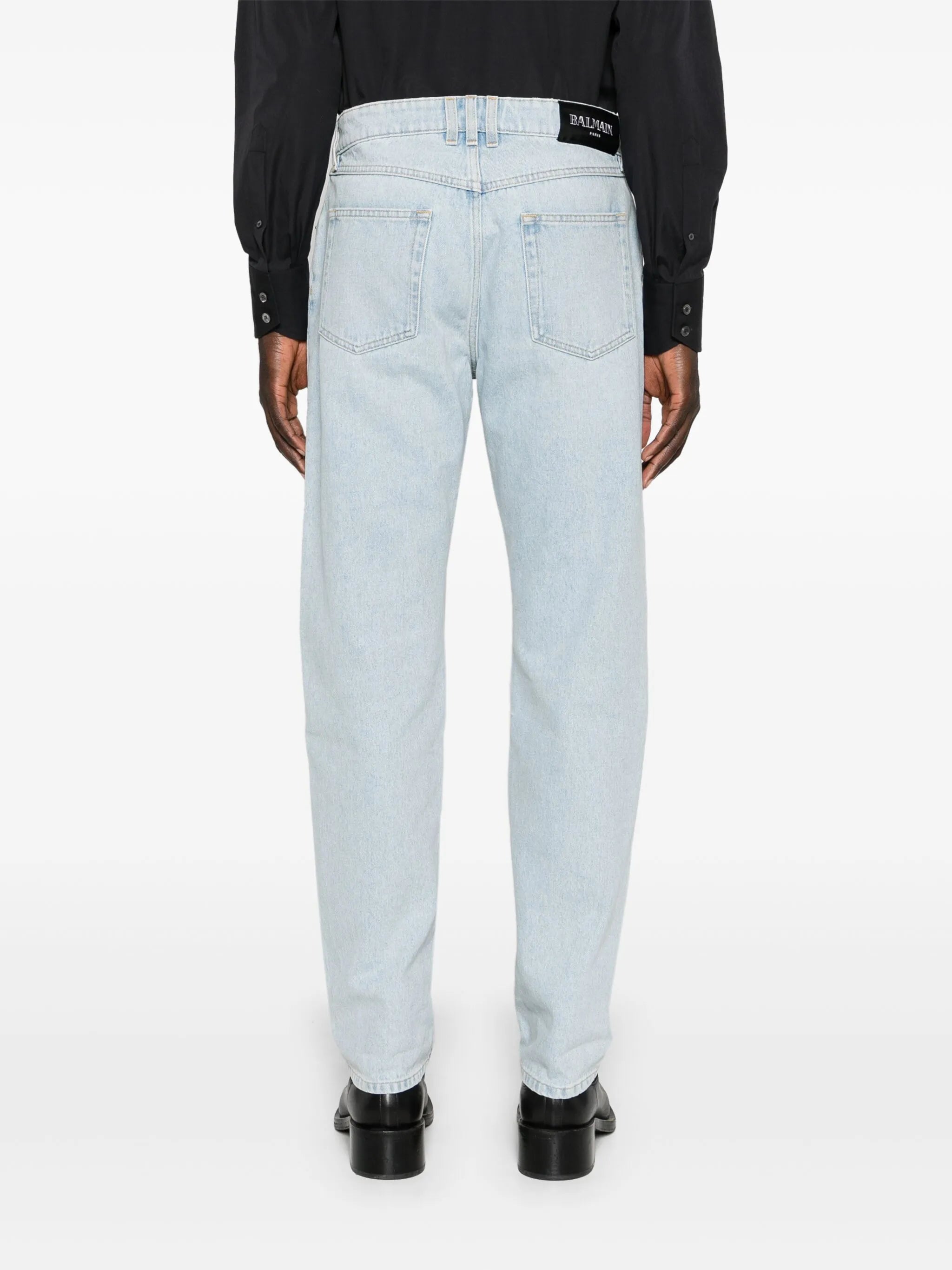 mid-rise straight jeans