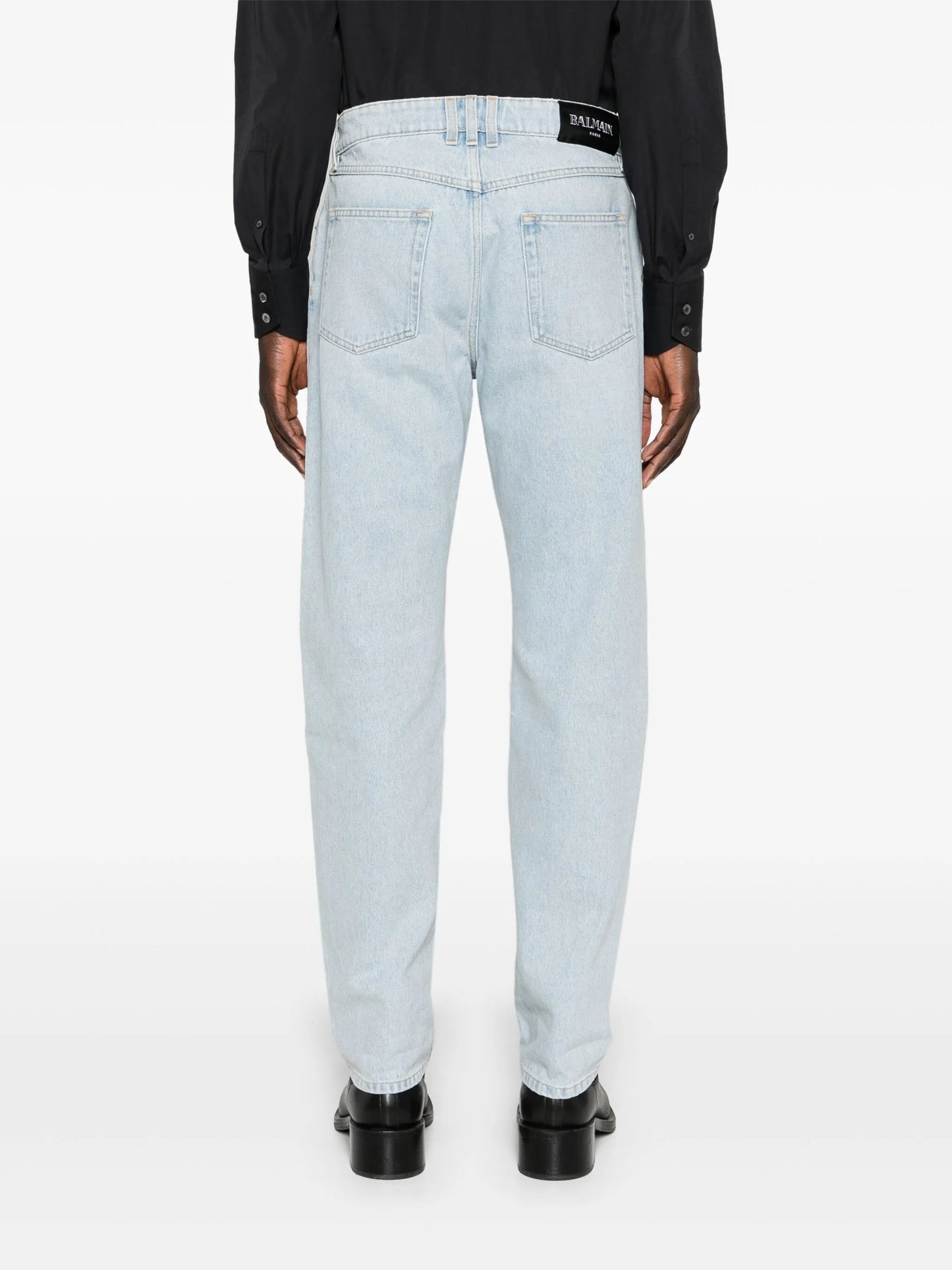 mid-rise straight jeans
