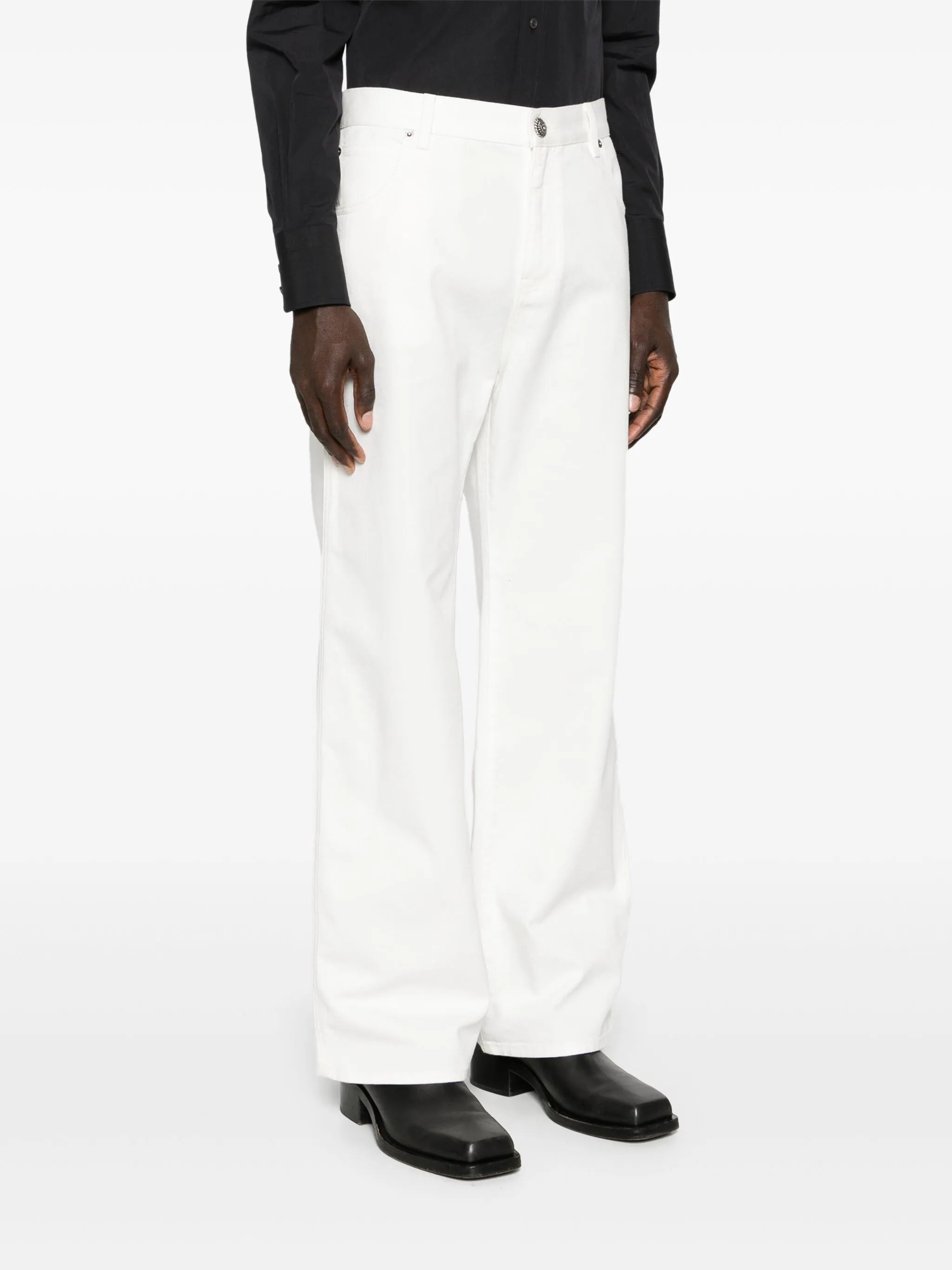 mid-rise straight jeans
