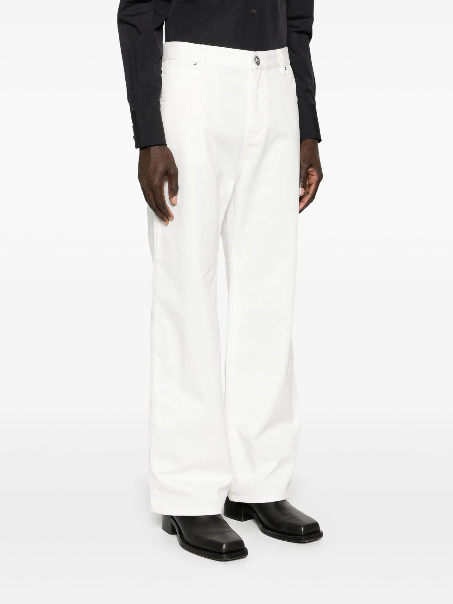 mid-rise straight jeans
