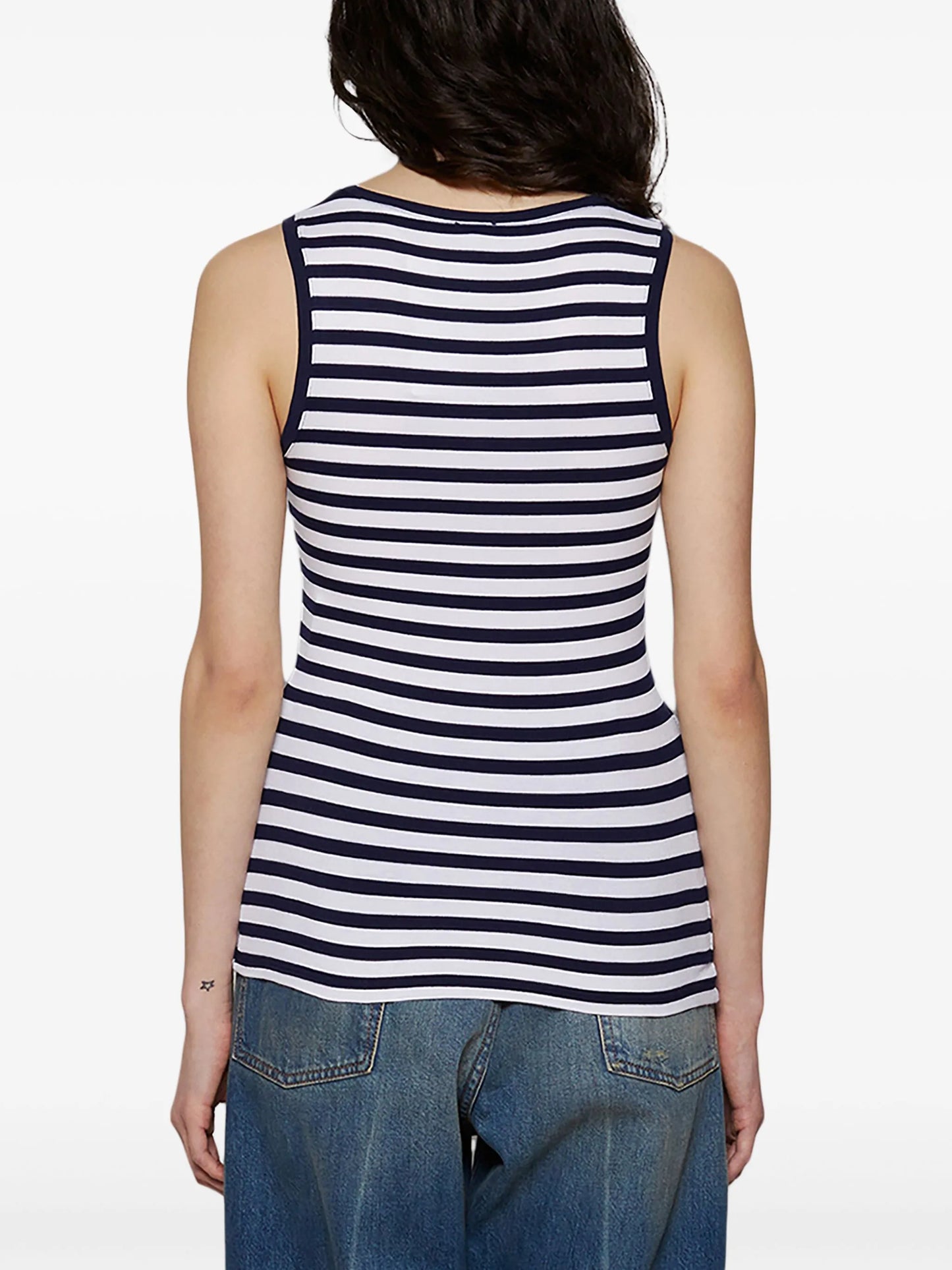 Bengal-stripe jersey tank top
