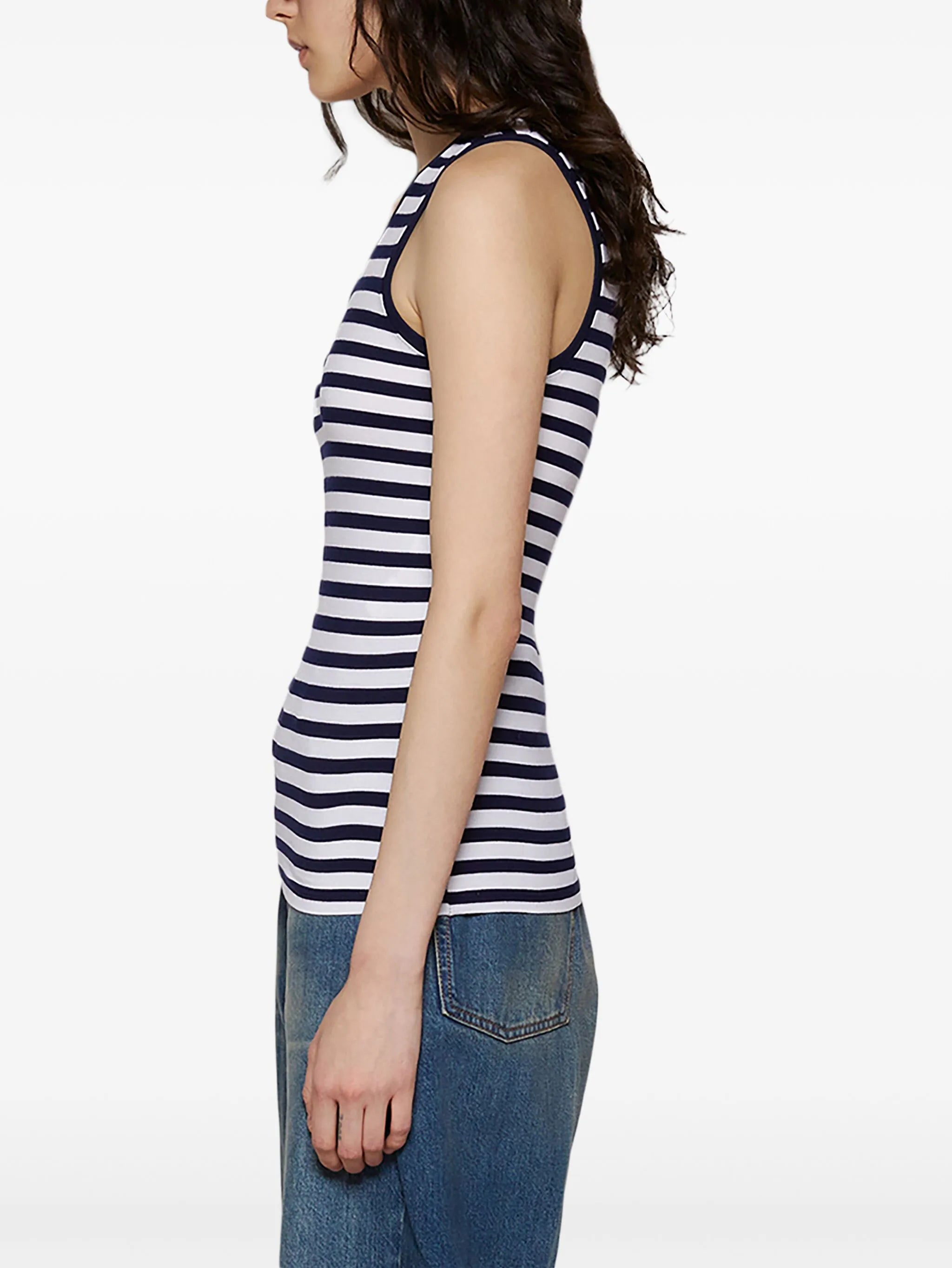 Bengal-stripe jersey tank top