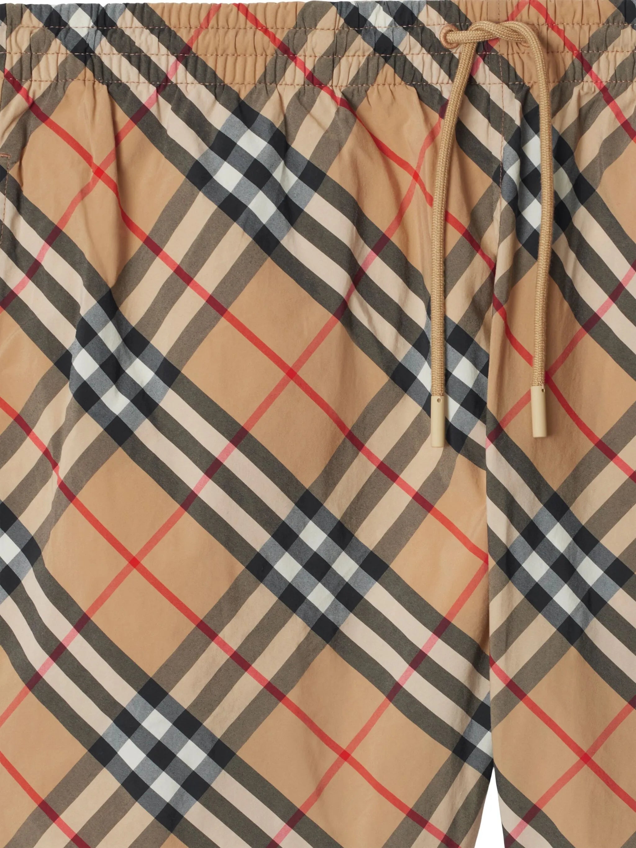 check-pattern swim shorts