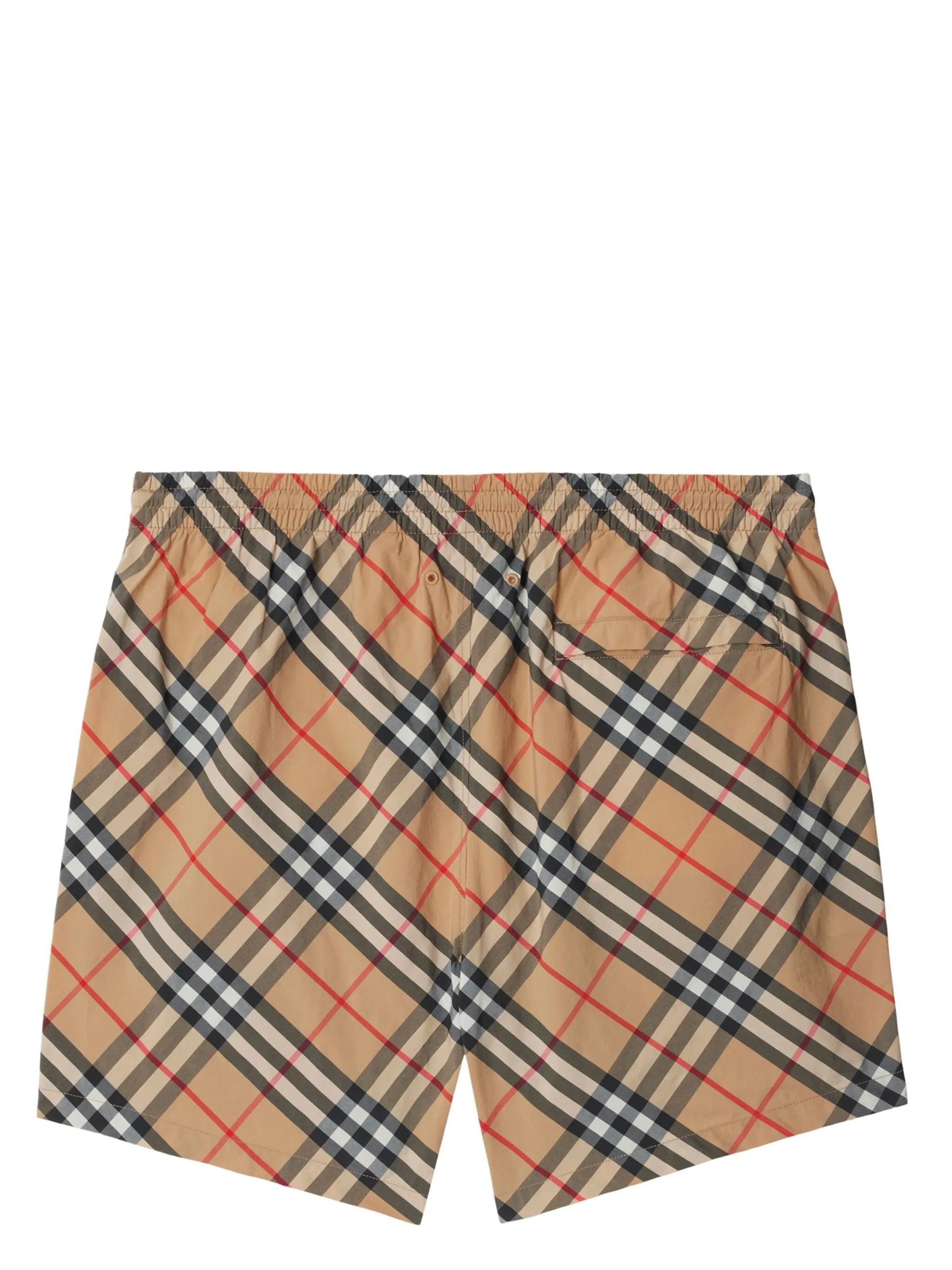 check-pattern swim shorts