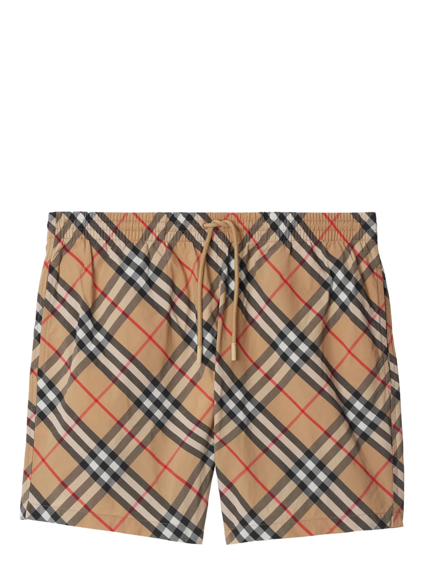 check-pattern swim shorts