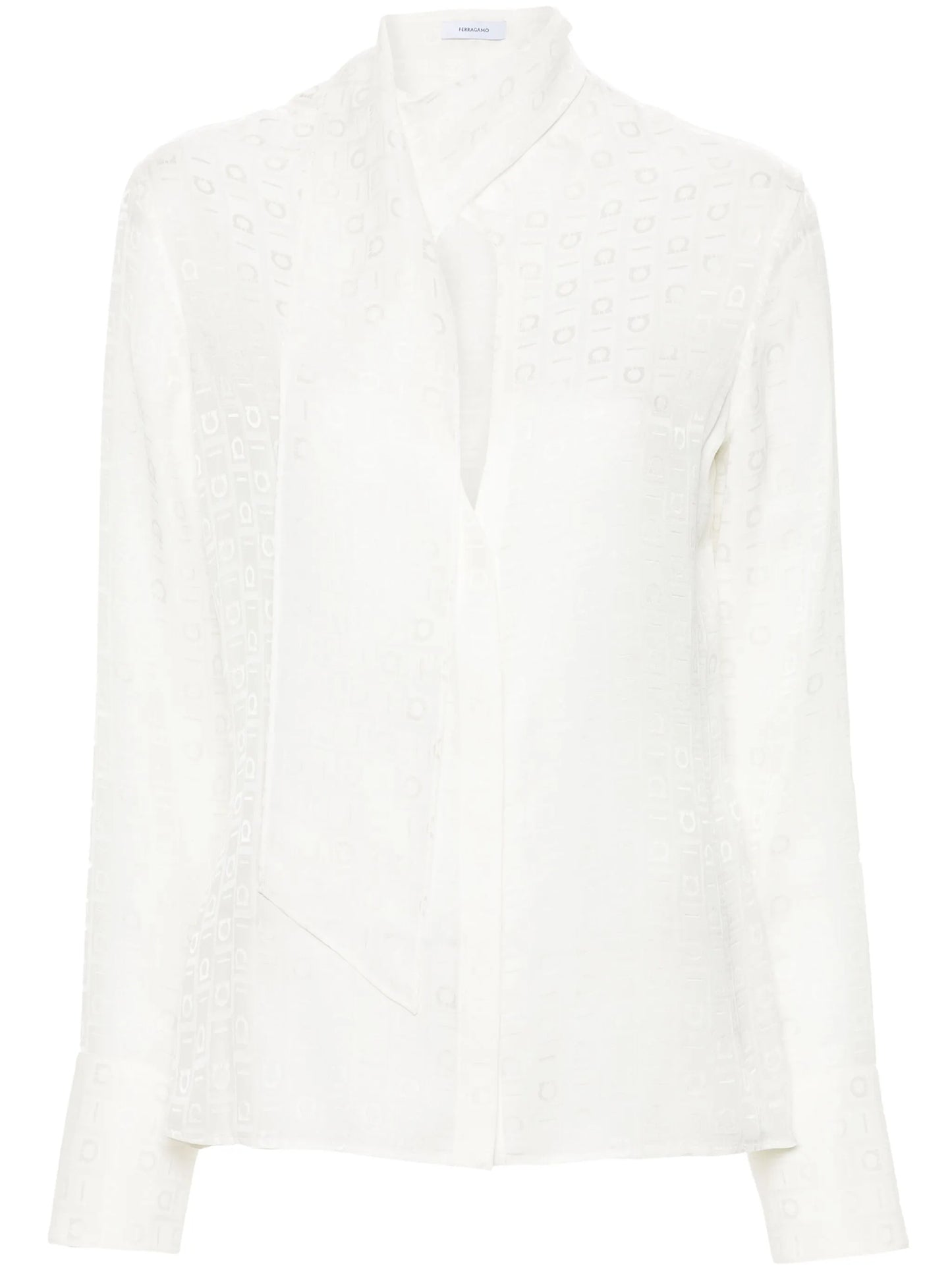 monogram-jacquard silk shirt