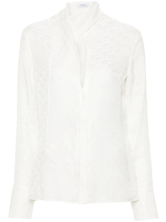 monogram-jacquard silk shirt
