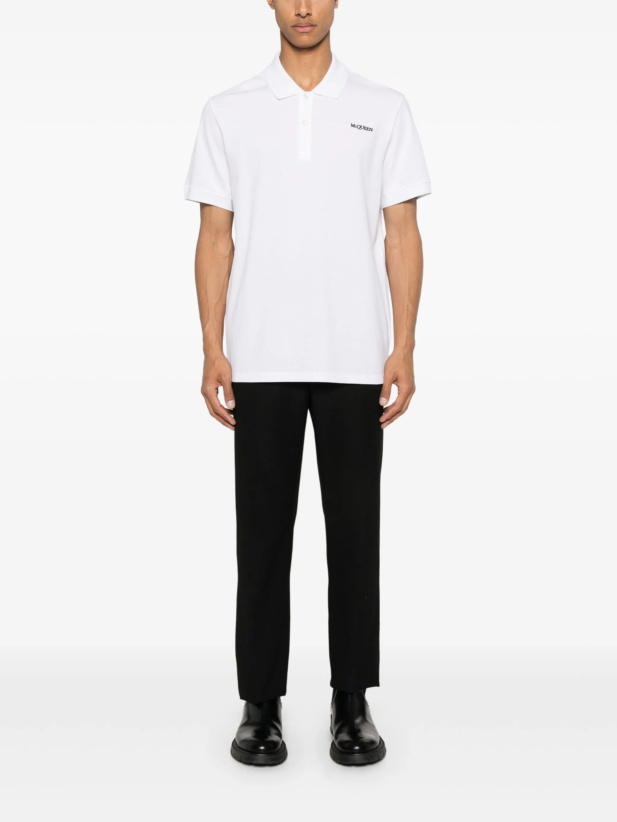 logo-embroidered cotton polo shirt