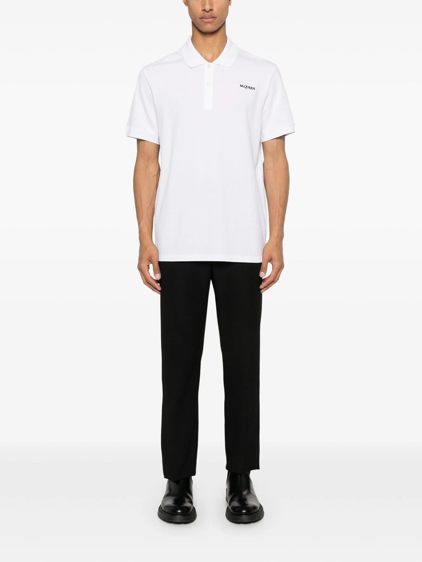 logo-embroidered cotton polo shirt