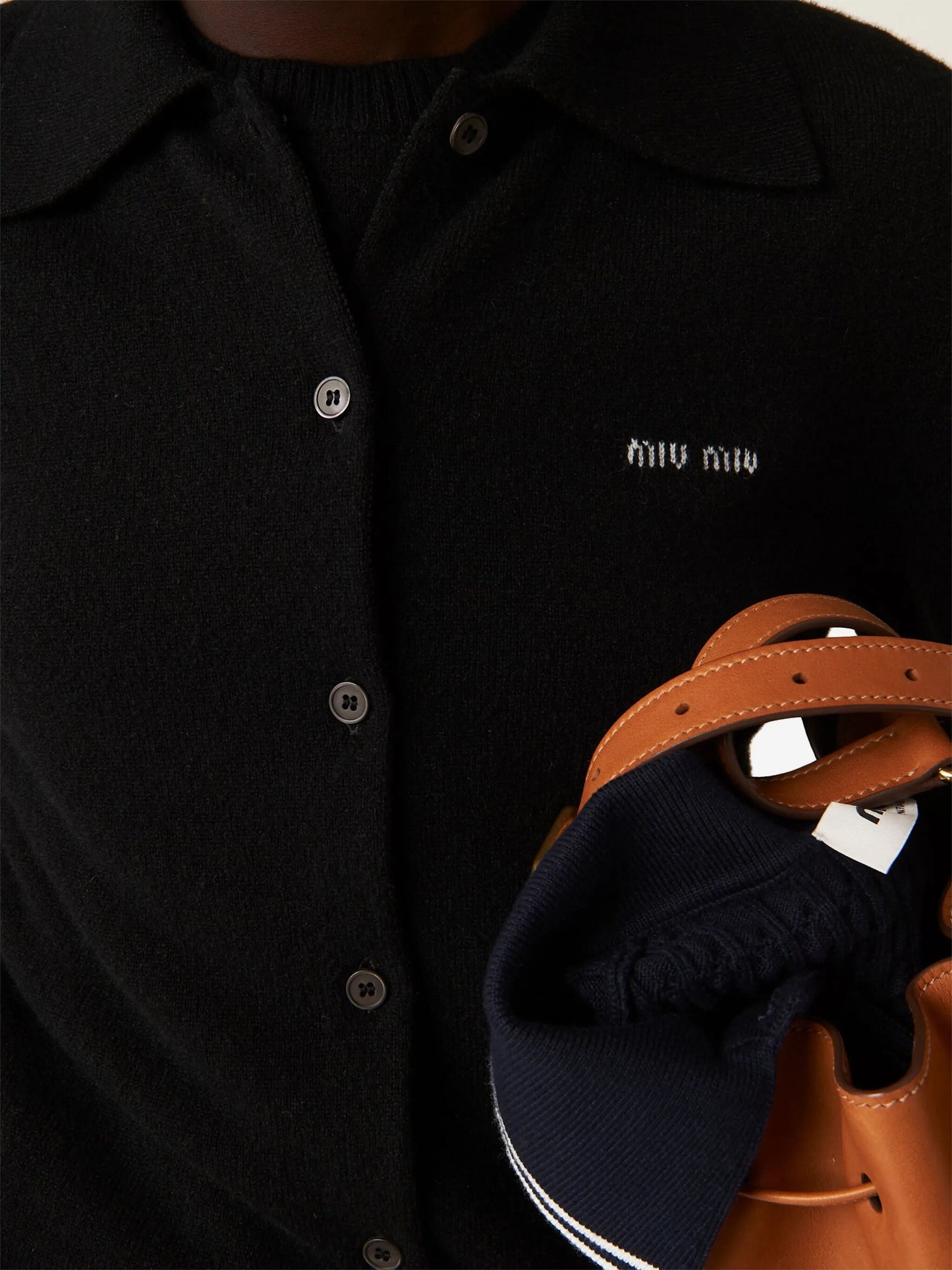 intarsia-knit logo cardigan