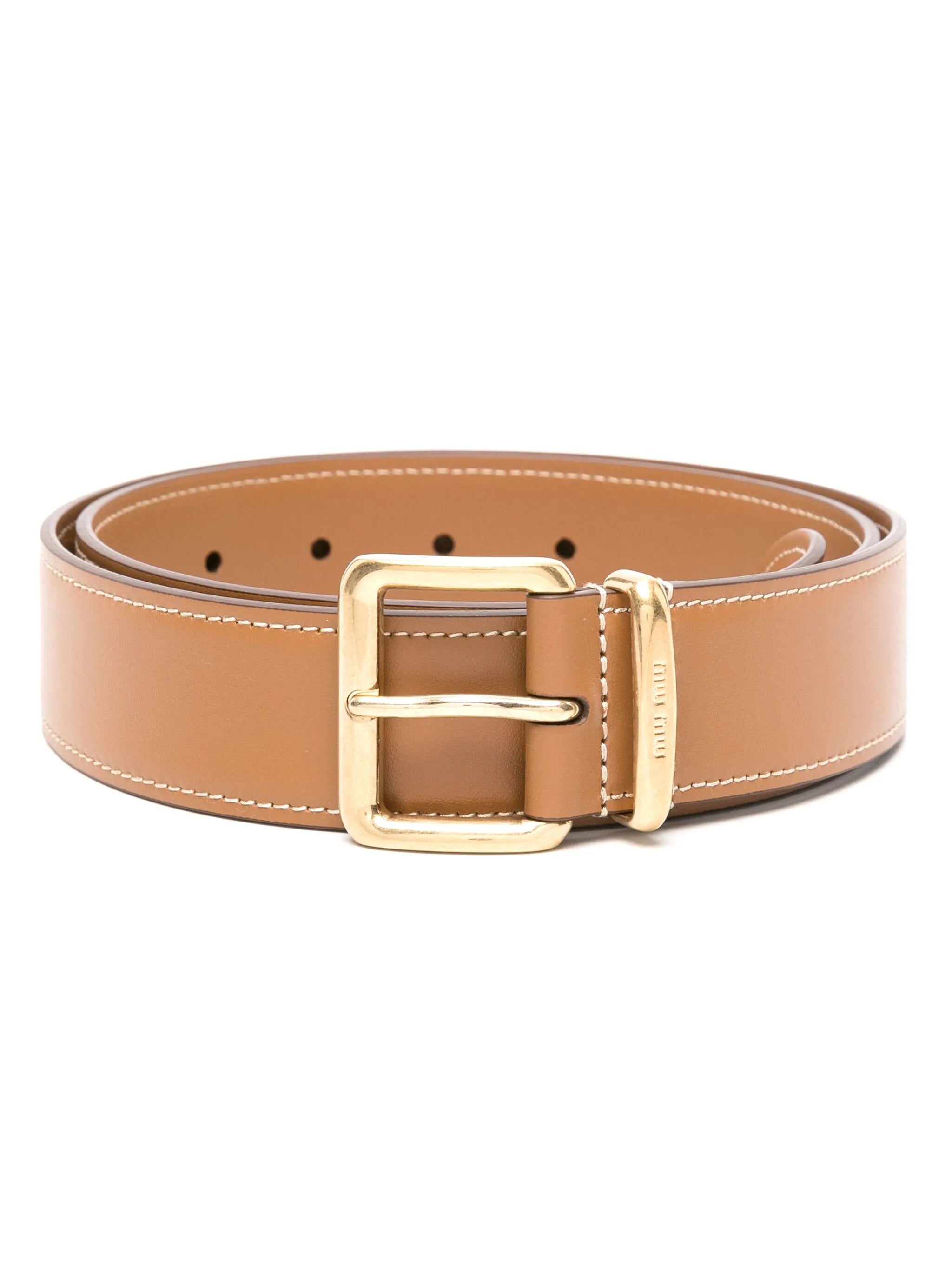 buckle-fastening leather belt