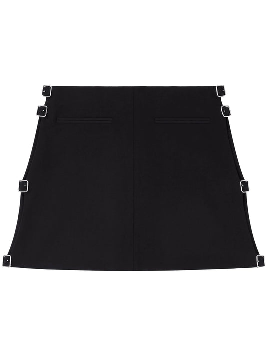 buckled wool miniskirt