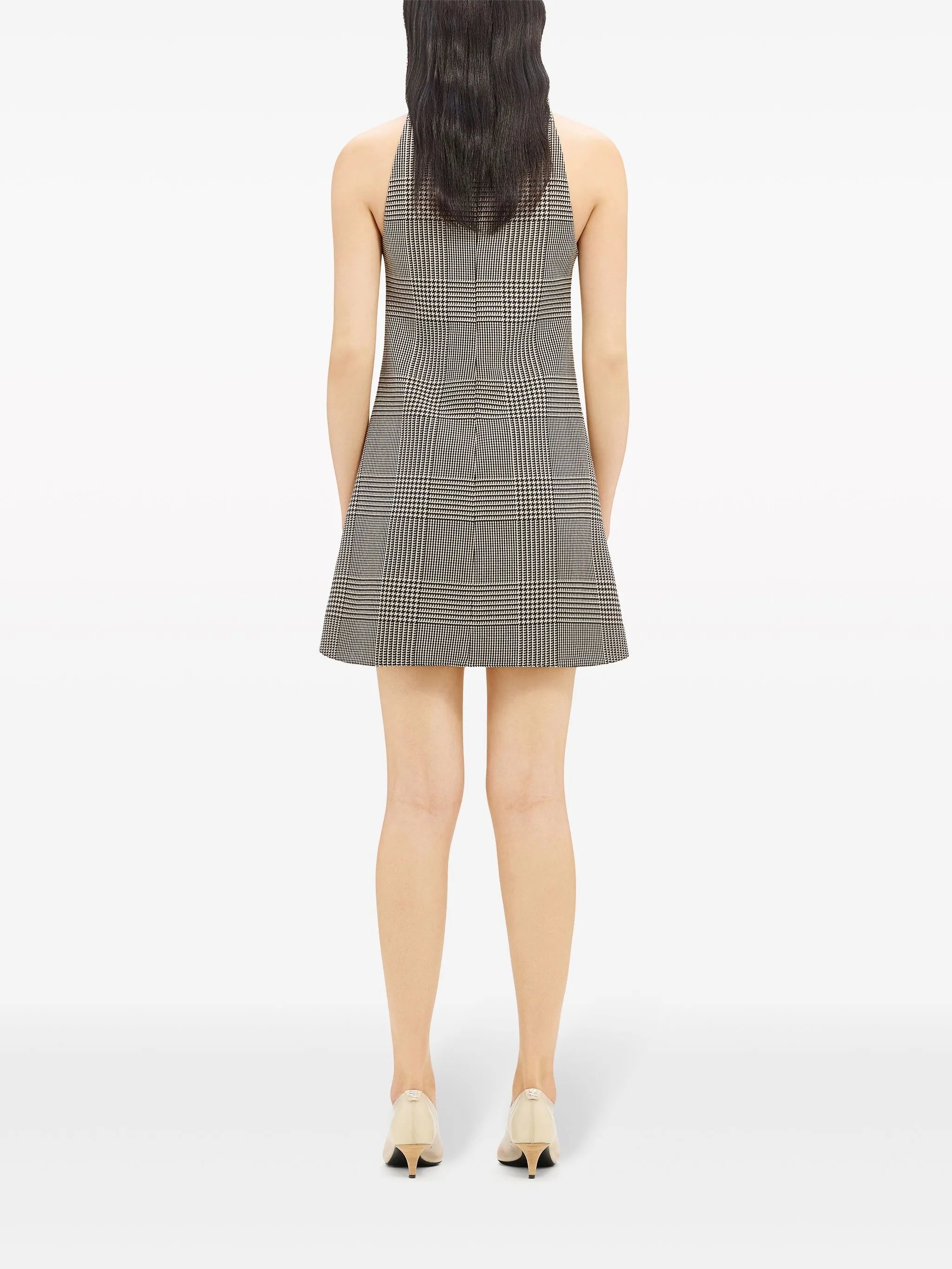 Prince of Wales sleeveless A-line dress