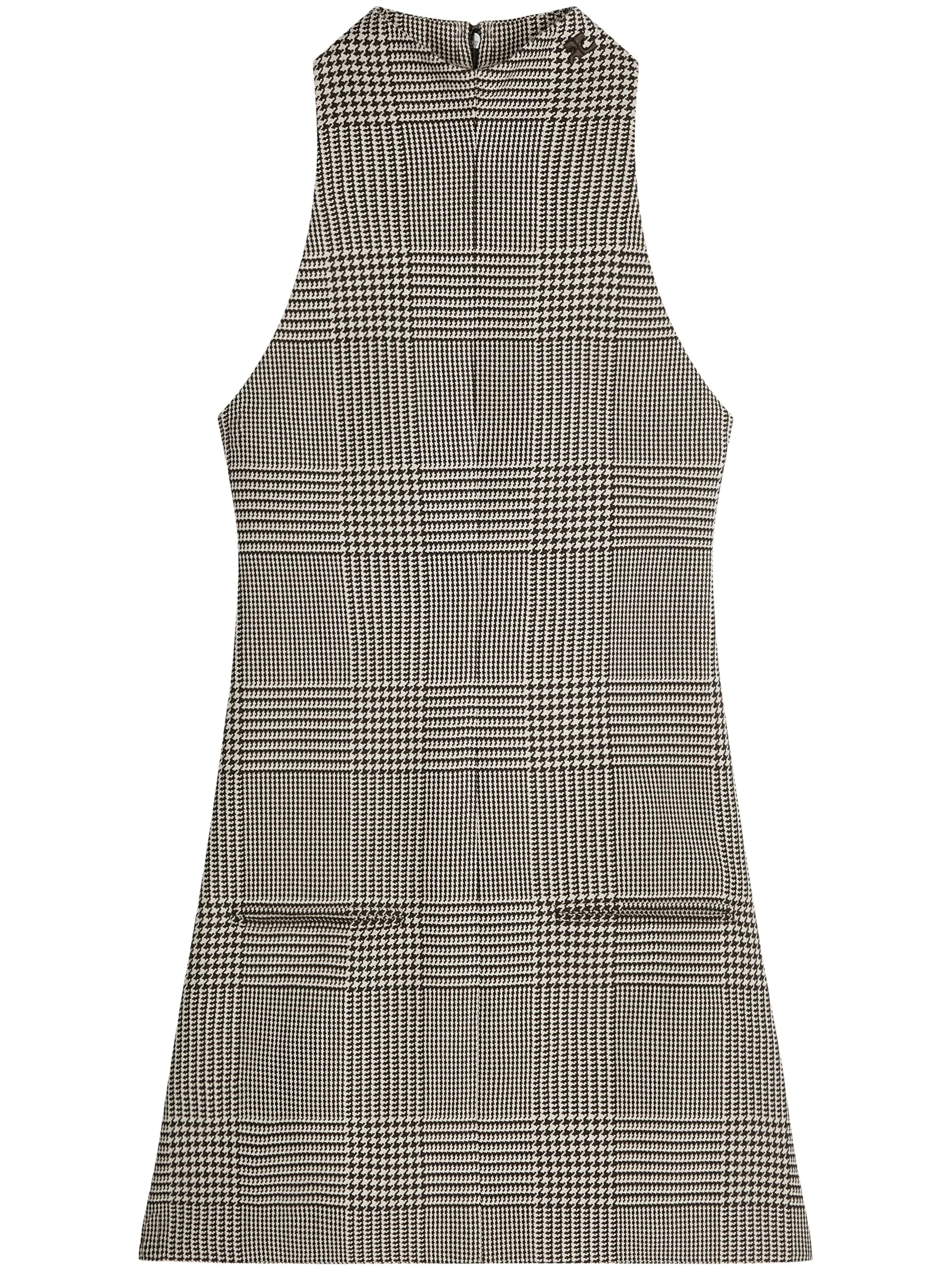 Prince of Wales sleeveless A-line dress