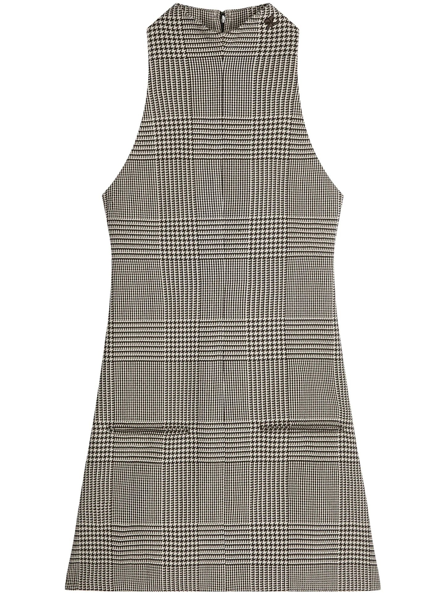 Prince of Wales sleeveless A-line dress