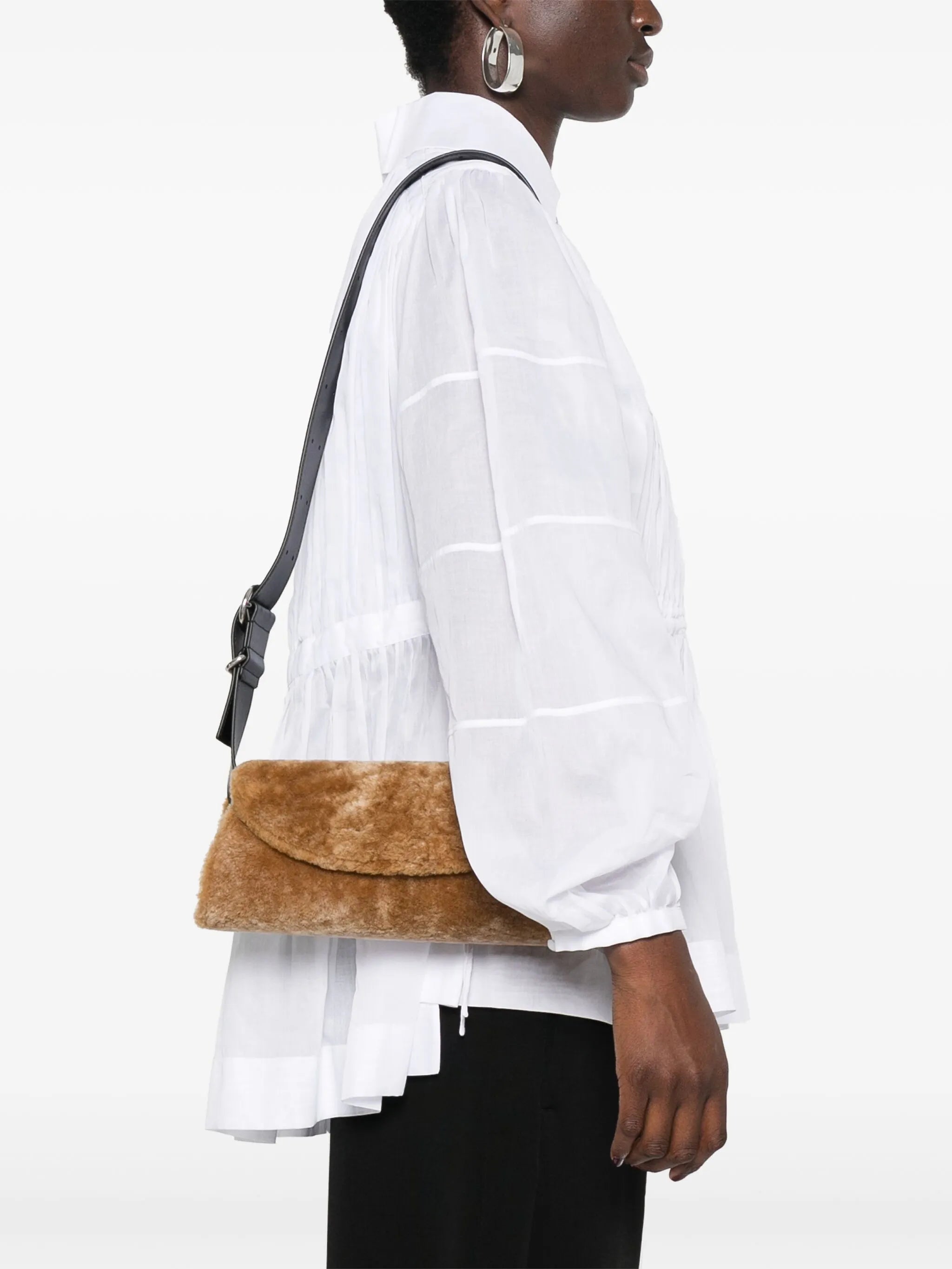 small Cannolo shearling shoulder bag
