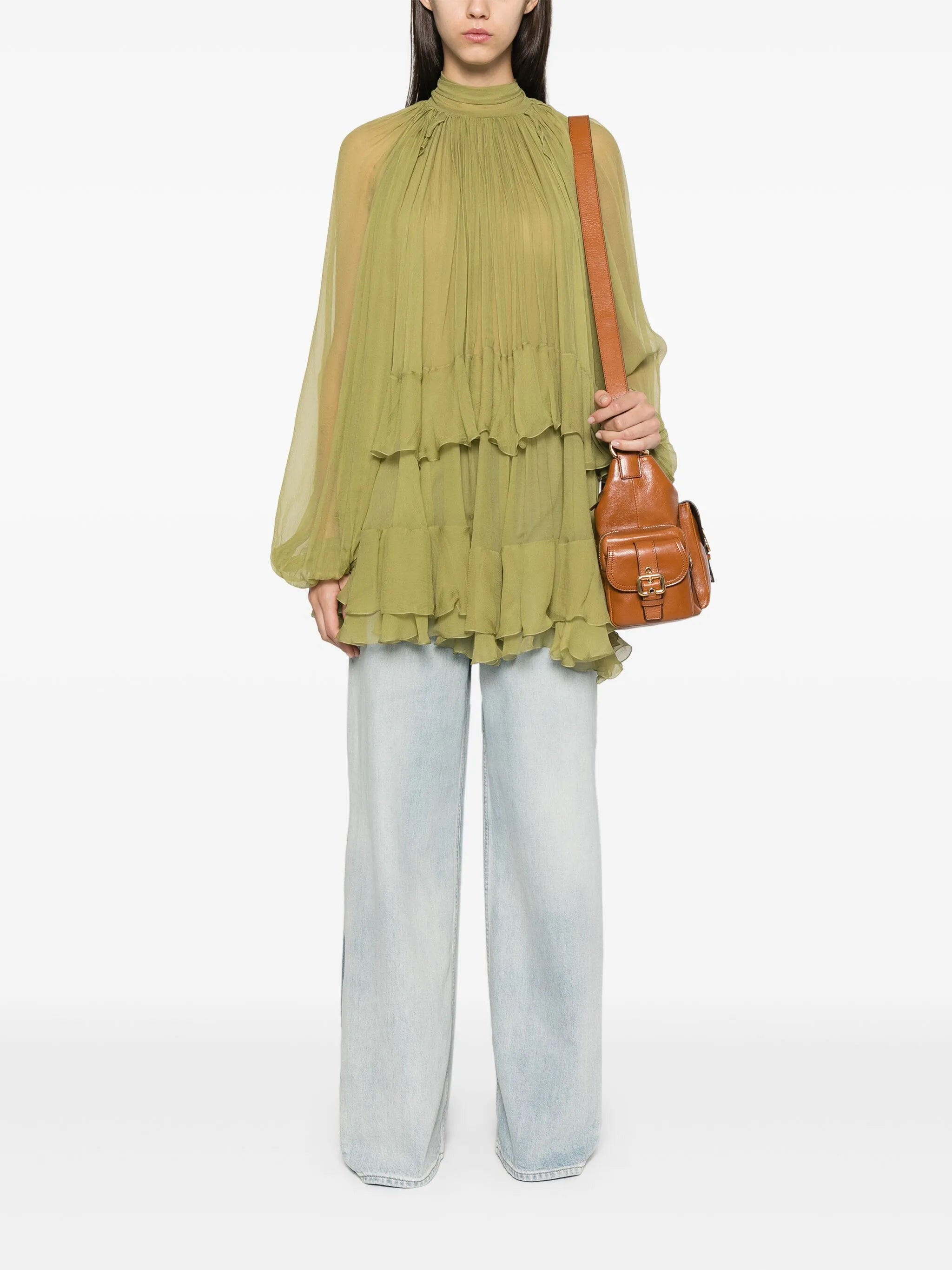 high-rise wide-leg jeans