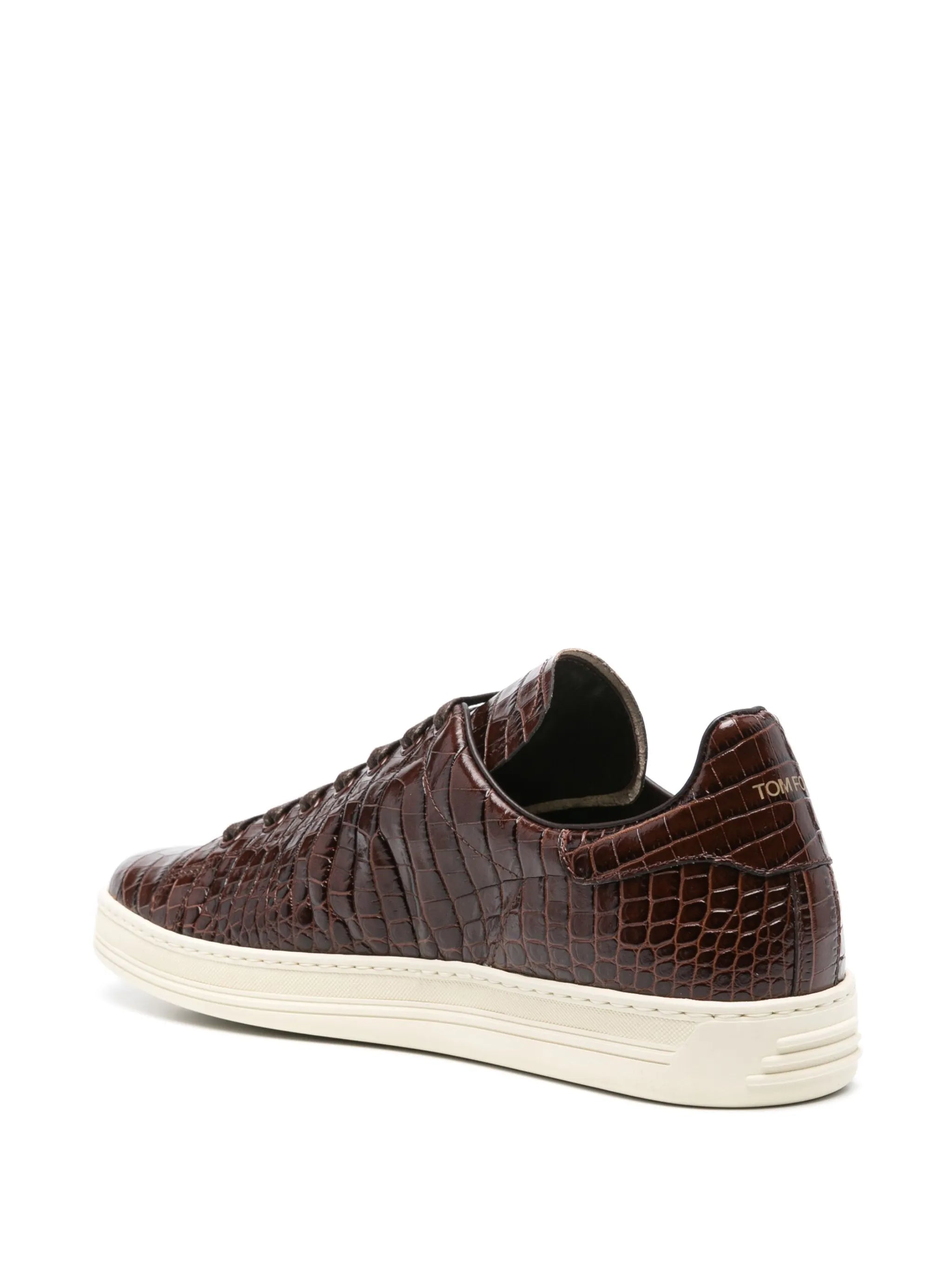 croc-embossed sneakers