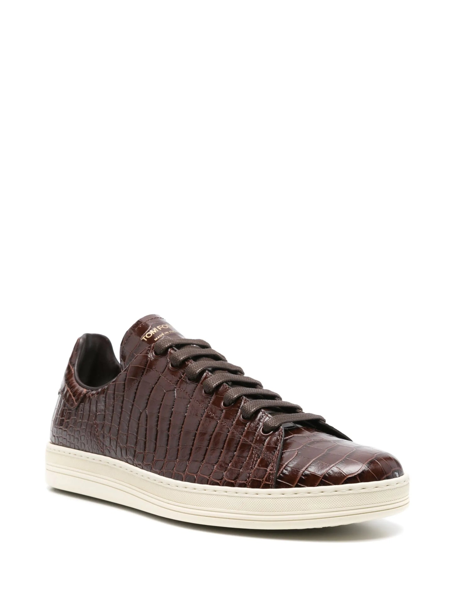croc-embossed sneakers
