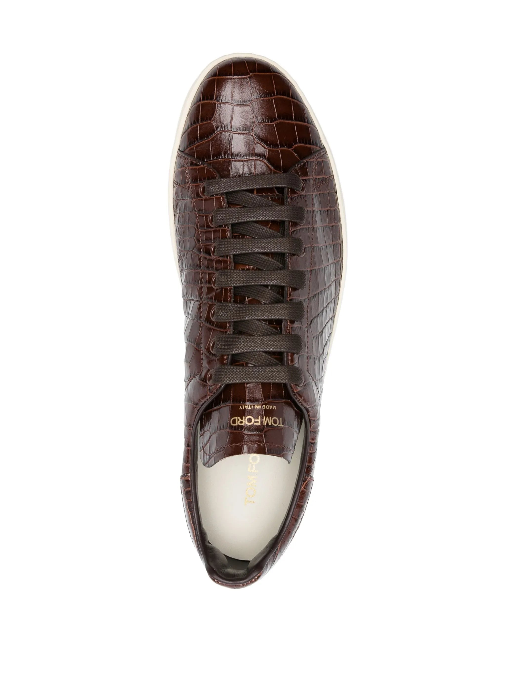 croc-embossed sneakers
