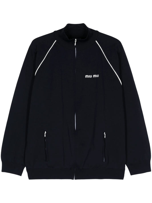 logo-embroidered bomber jacket