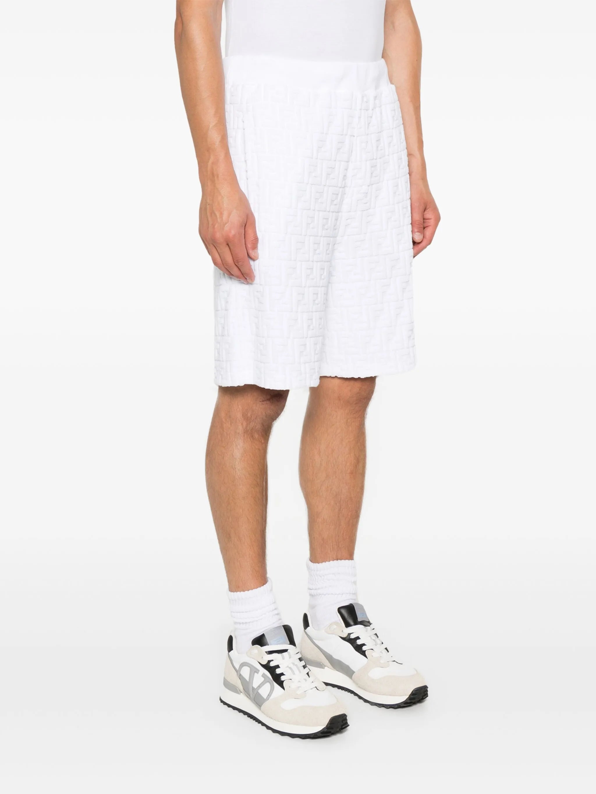 FF-motif terry bermuda shorts
