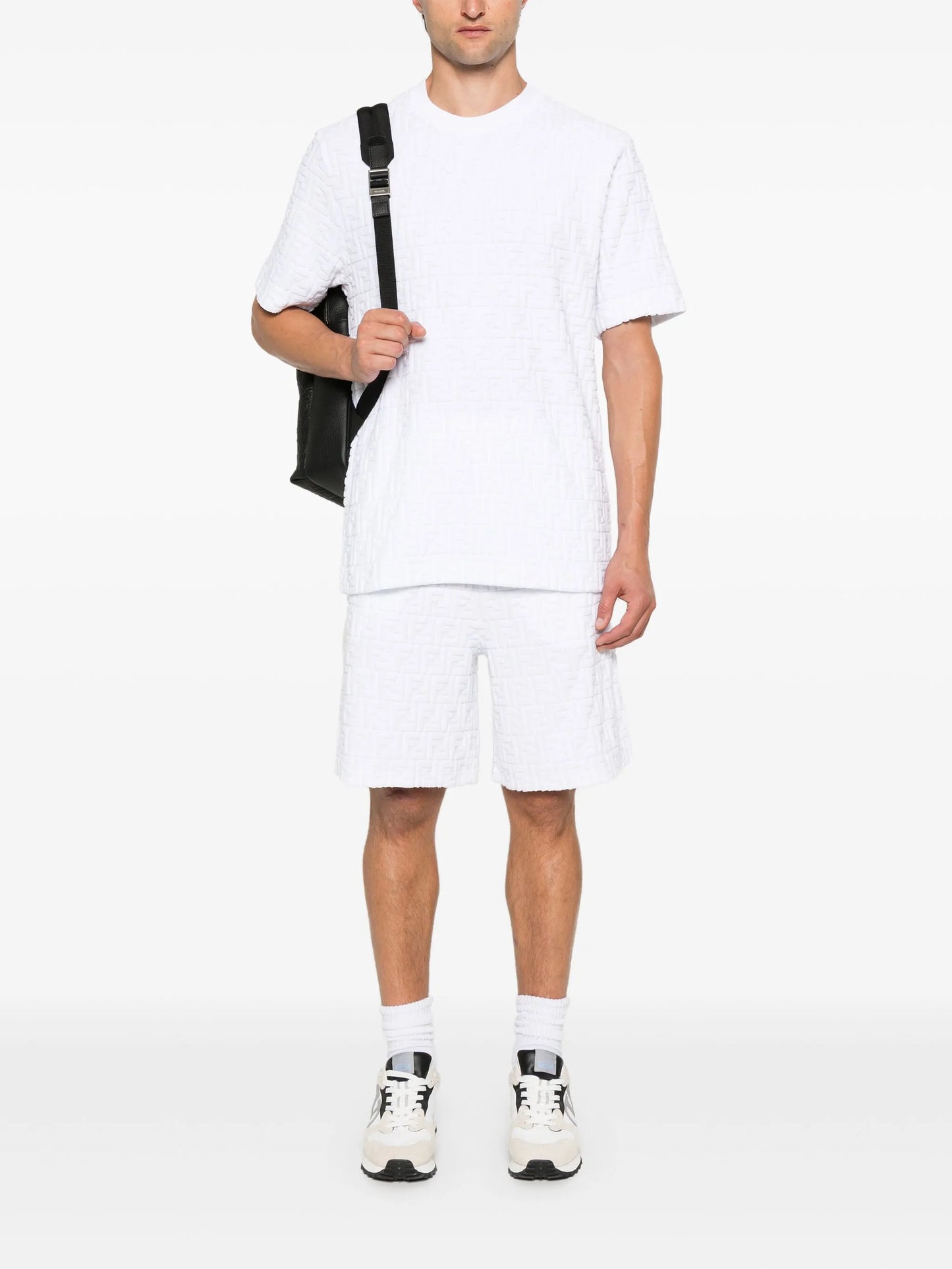 FF-motif terry bermuda shorts