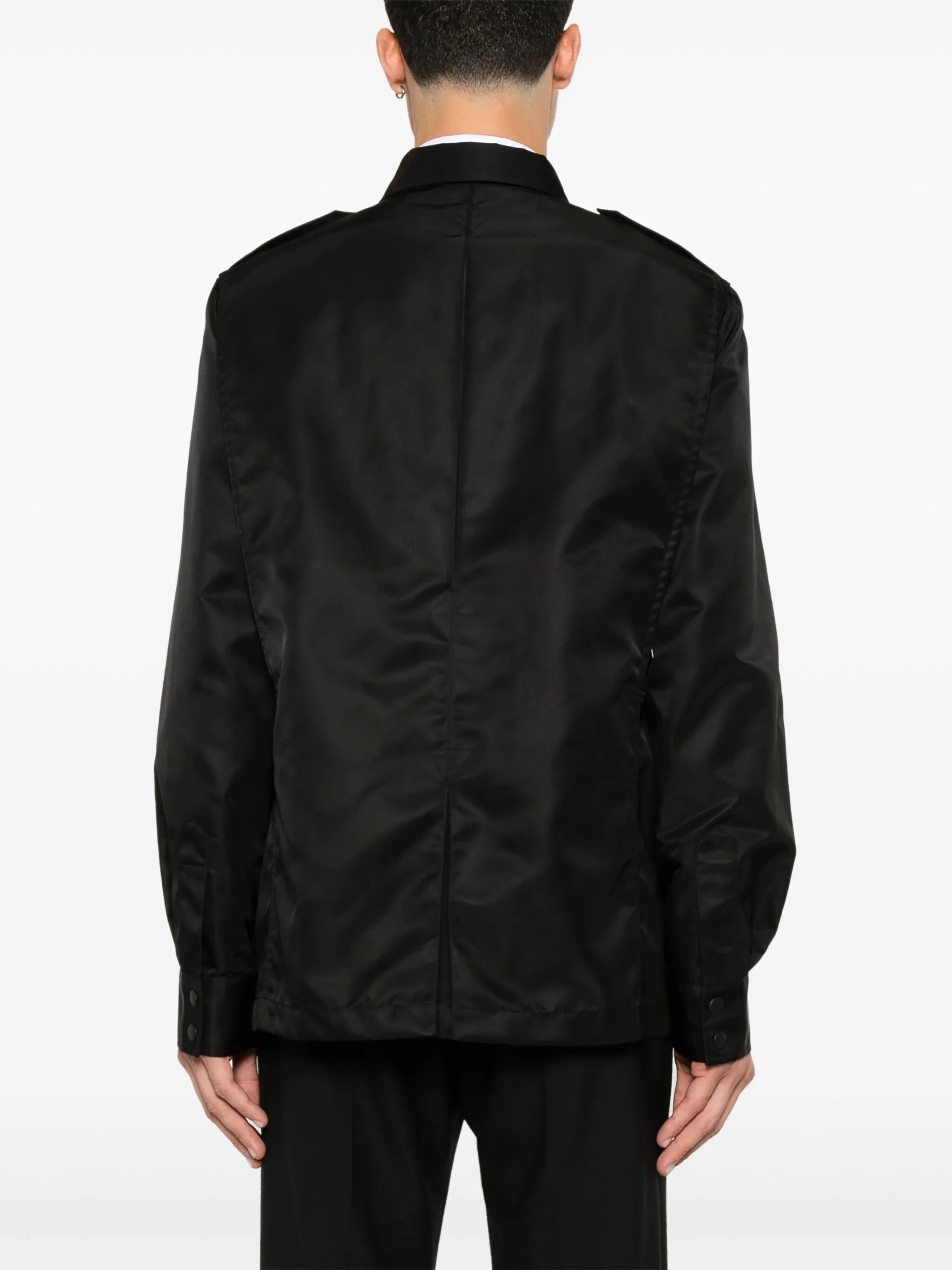 logo-appliqué shirt jacket