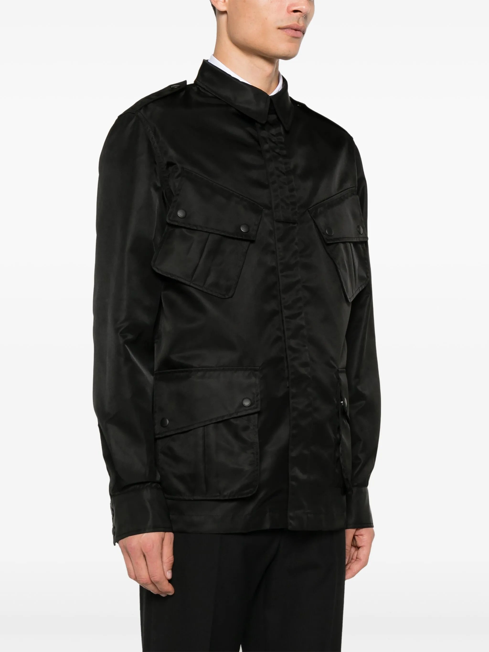 logo-appliqué shirt jacket