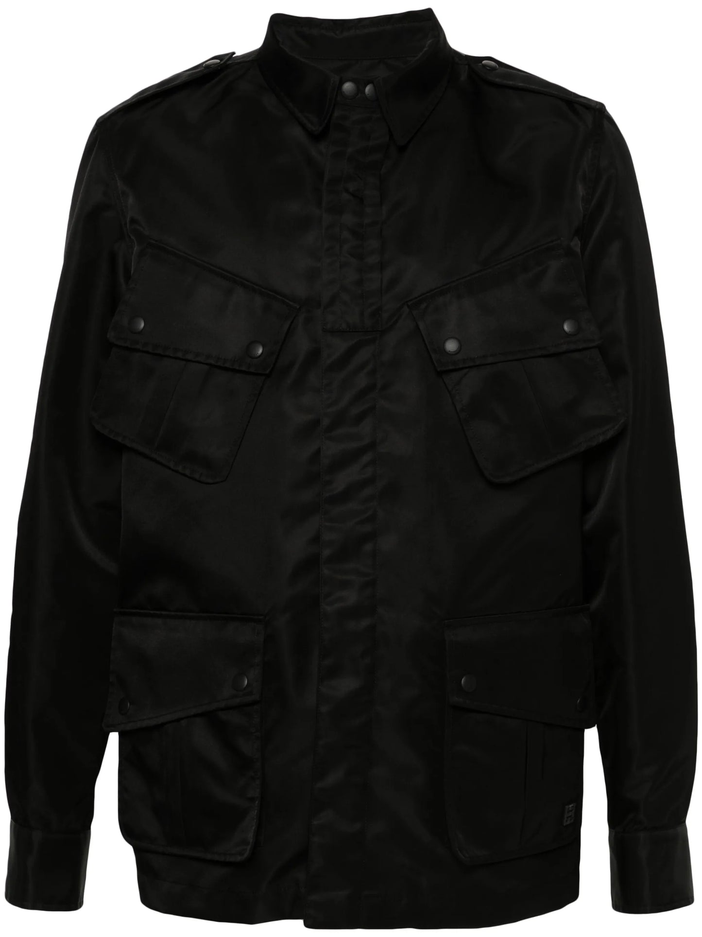 logo-appliqué shirt jacket