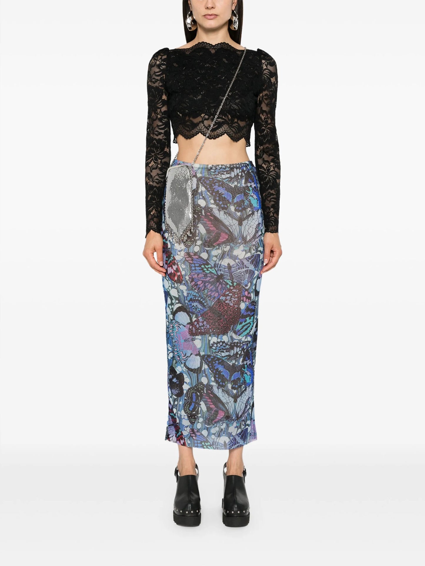 floral-lace cropped top