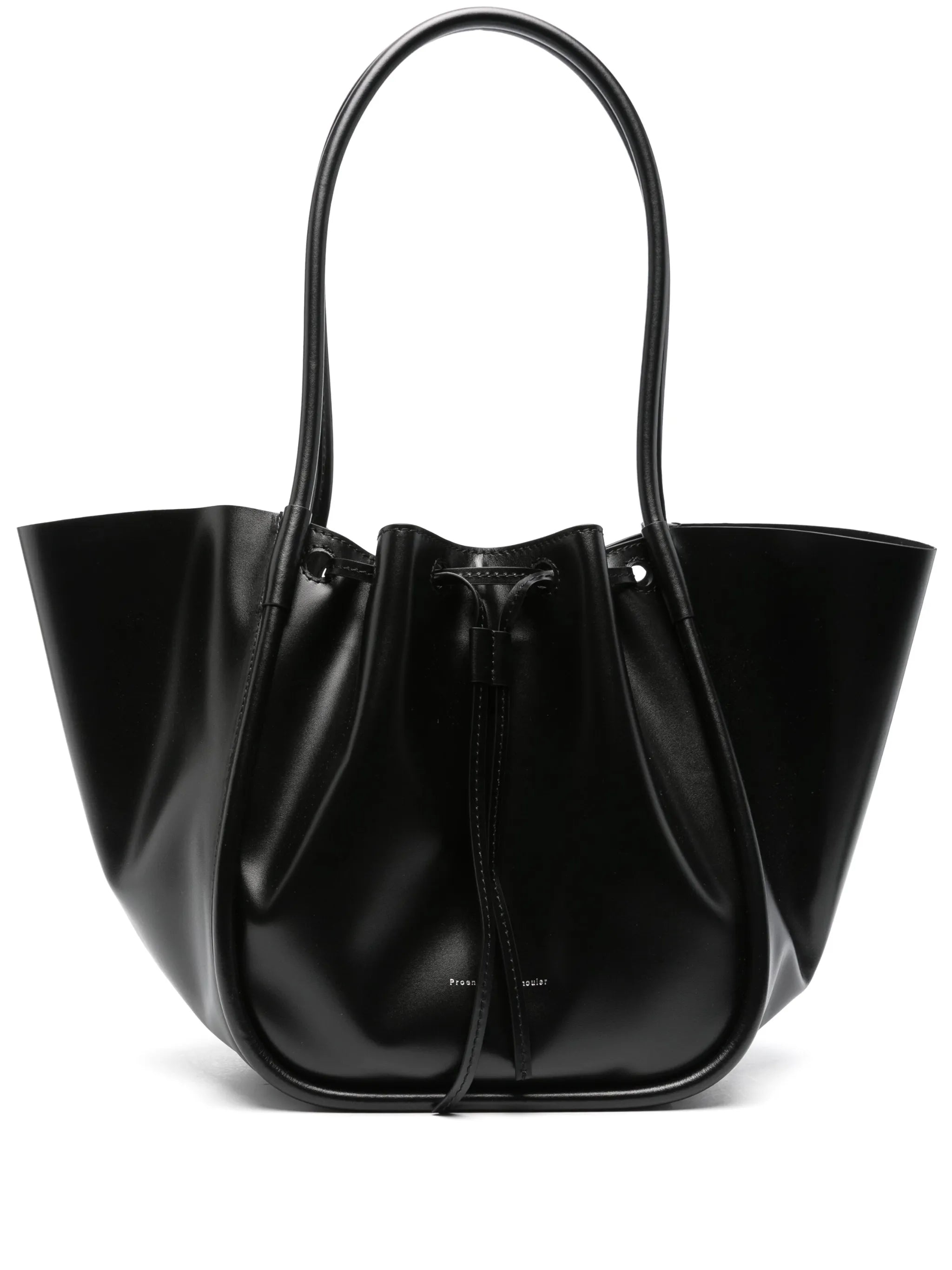 large Ruched leather tote bag