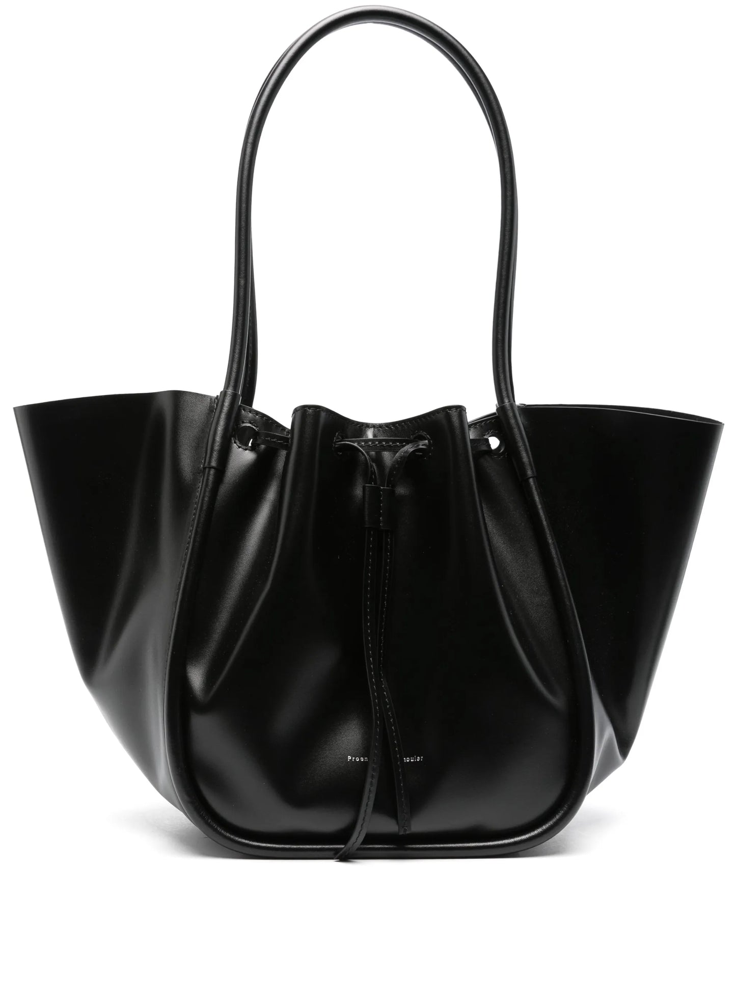 large Ruched leather tote bag