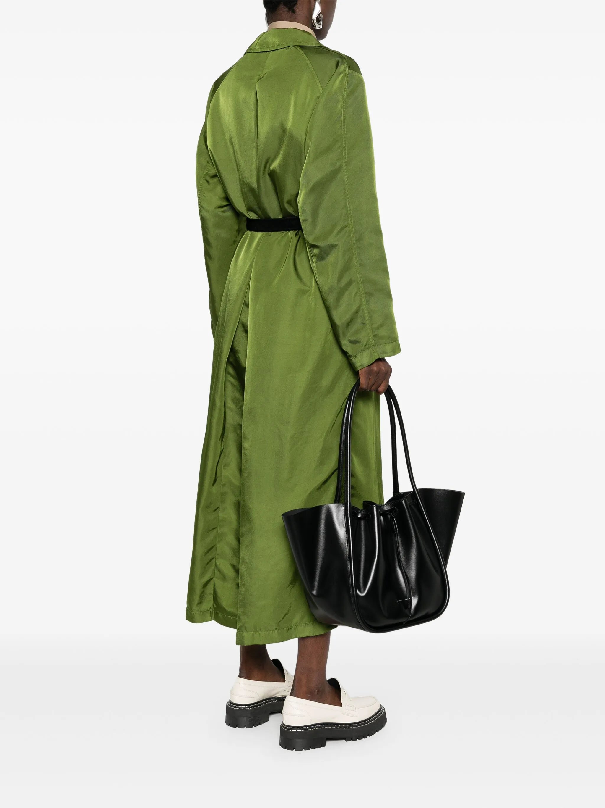 large Ruched leather tote bag