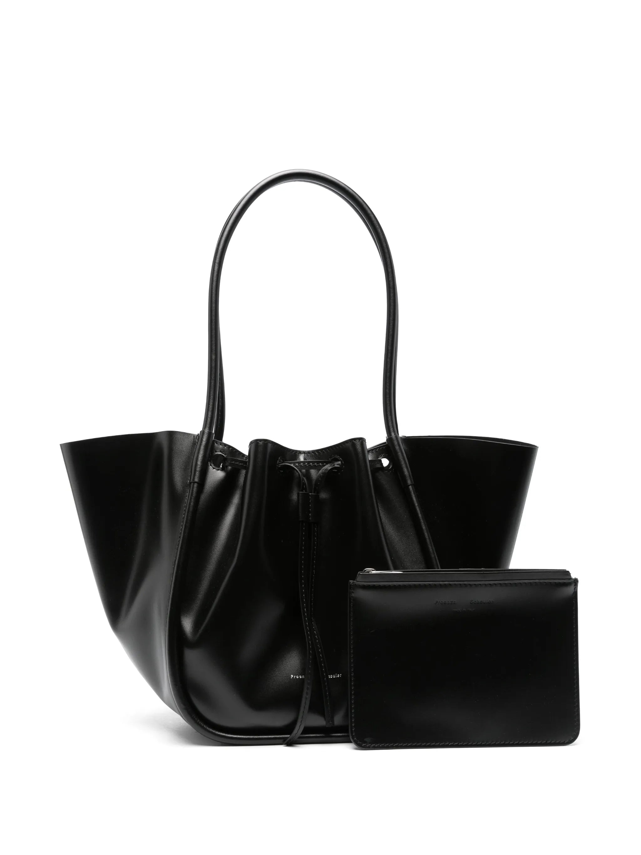 large Ruched leather tote bag