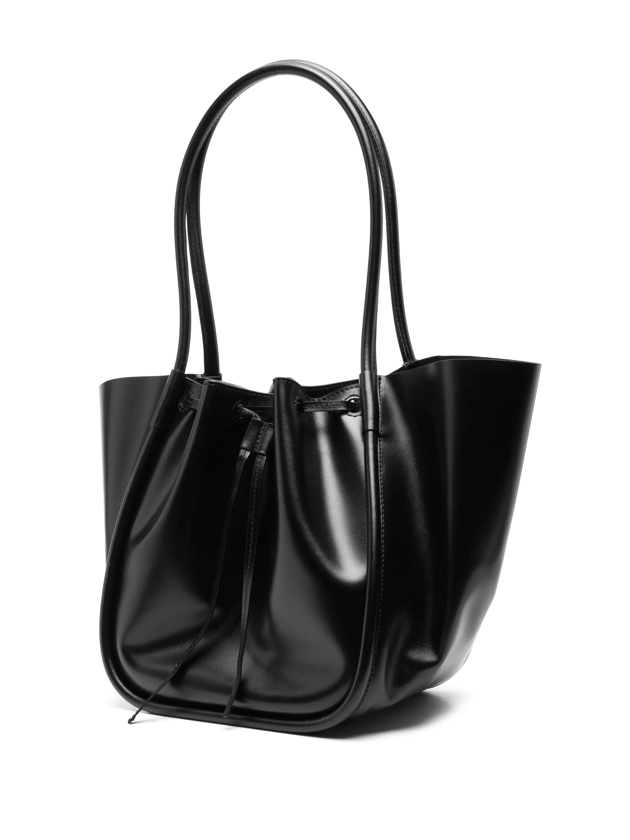 large Ruched leather tote bag