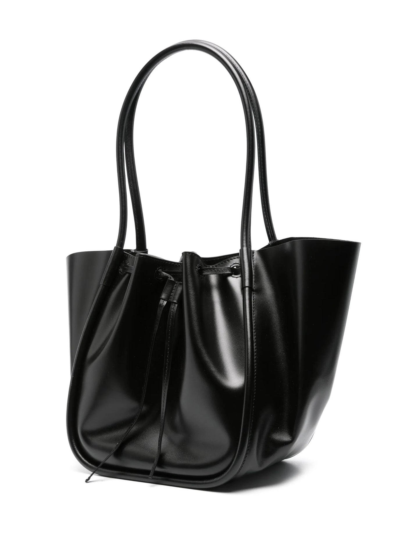 large Ruched leather tote bag