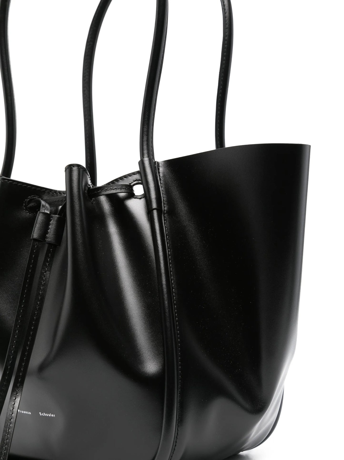 large Ruched leather tote bag