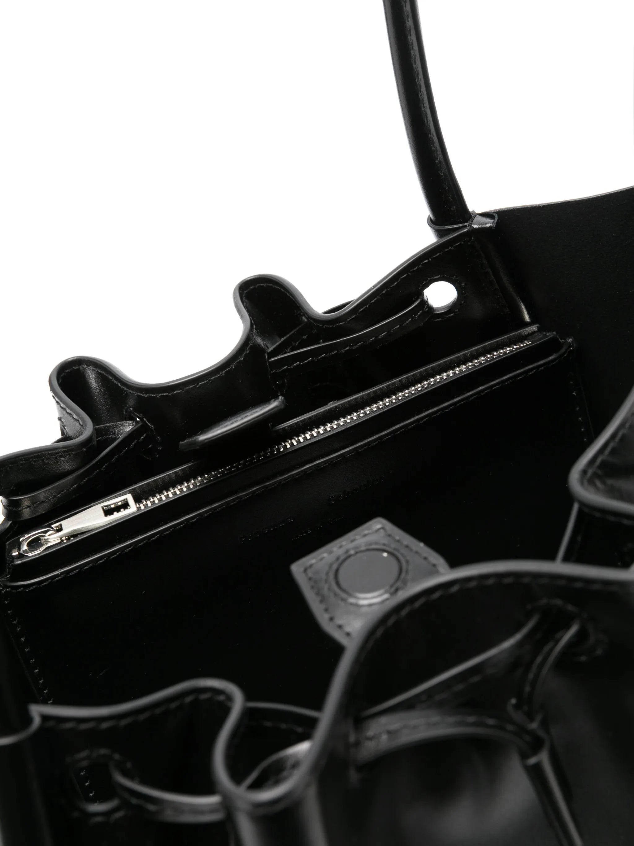 large Ruched leather tote bag