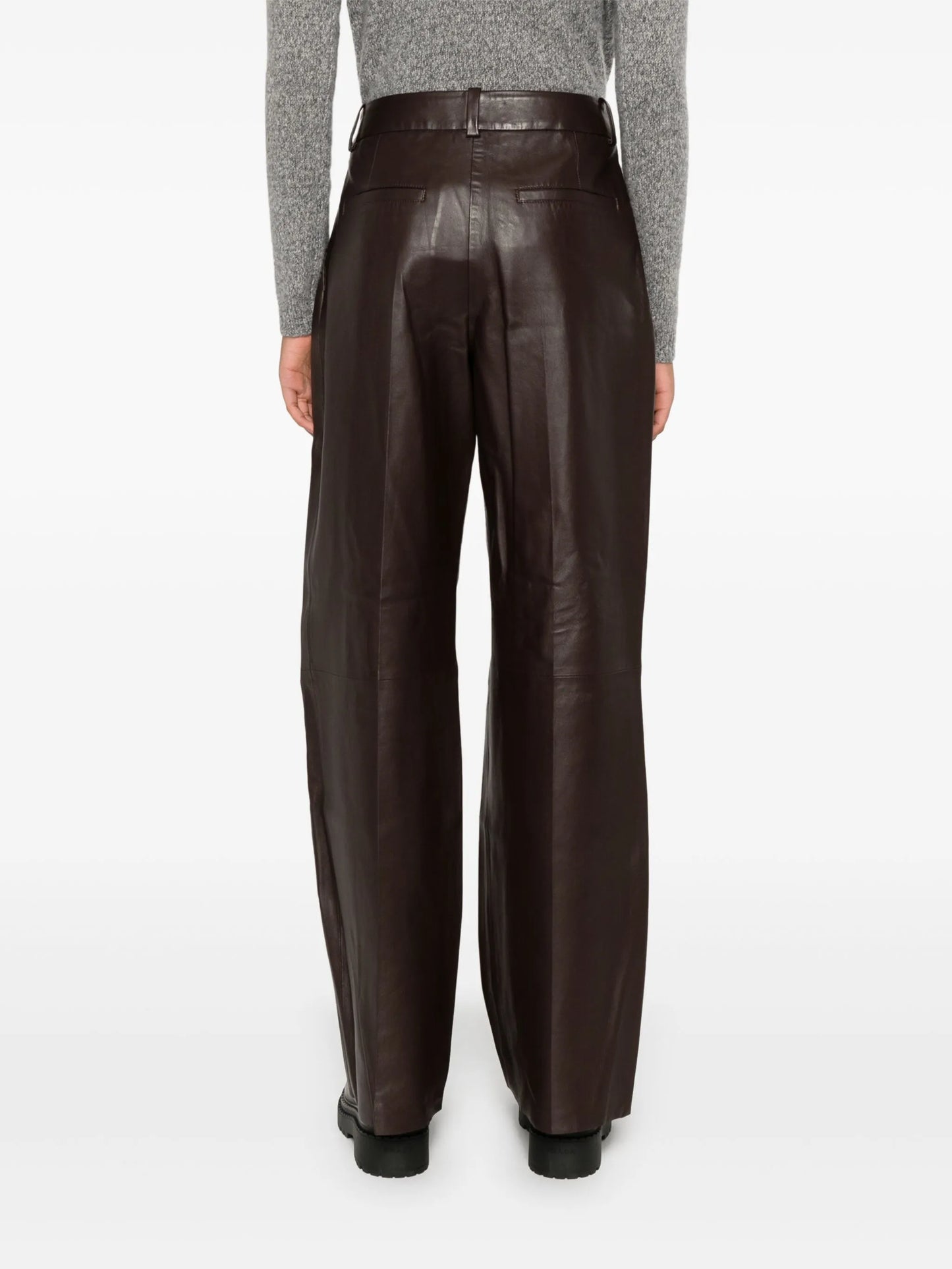 wide-leg leather trousers