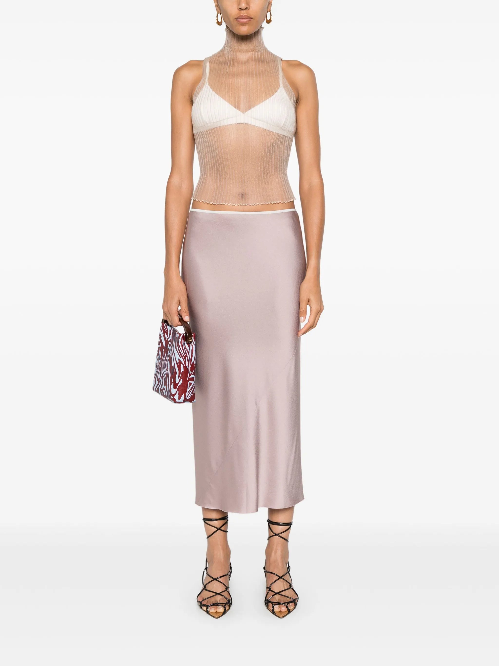 satin midi skirt